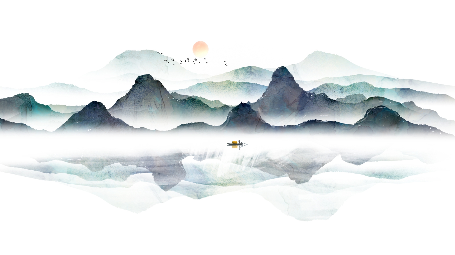 中国风山水风景画壁纸，唯美高清免费下载，装点你的电脑桌面