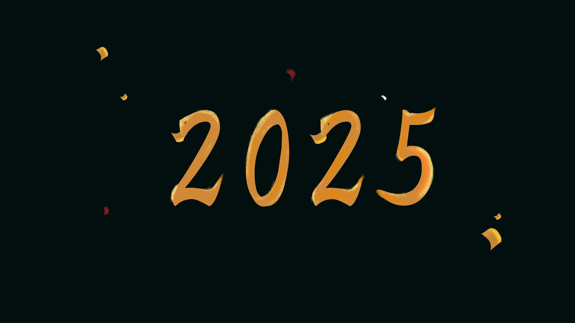 2025蛇年金色艺术字桌面壁纸，节日特惠免费下载