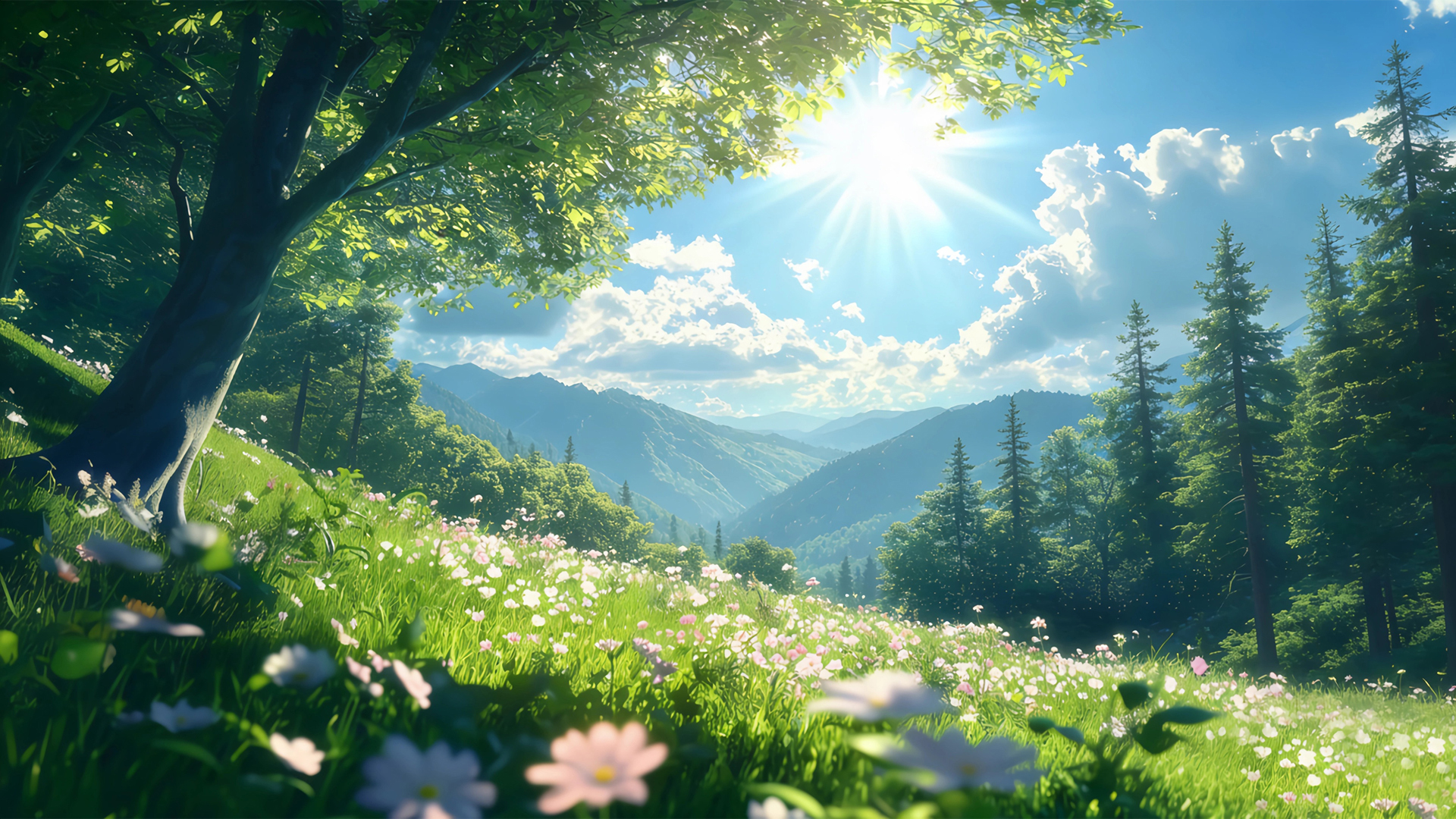 山岚晴昼风景免费电脑桌面壁纸高清下载