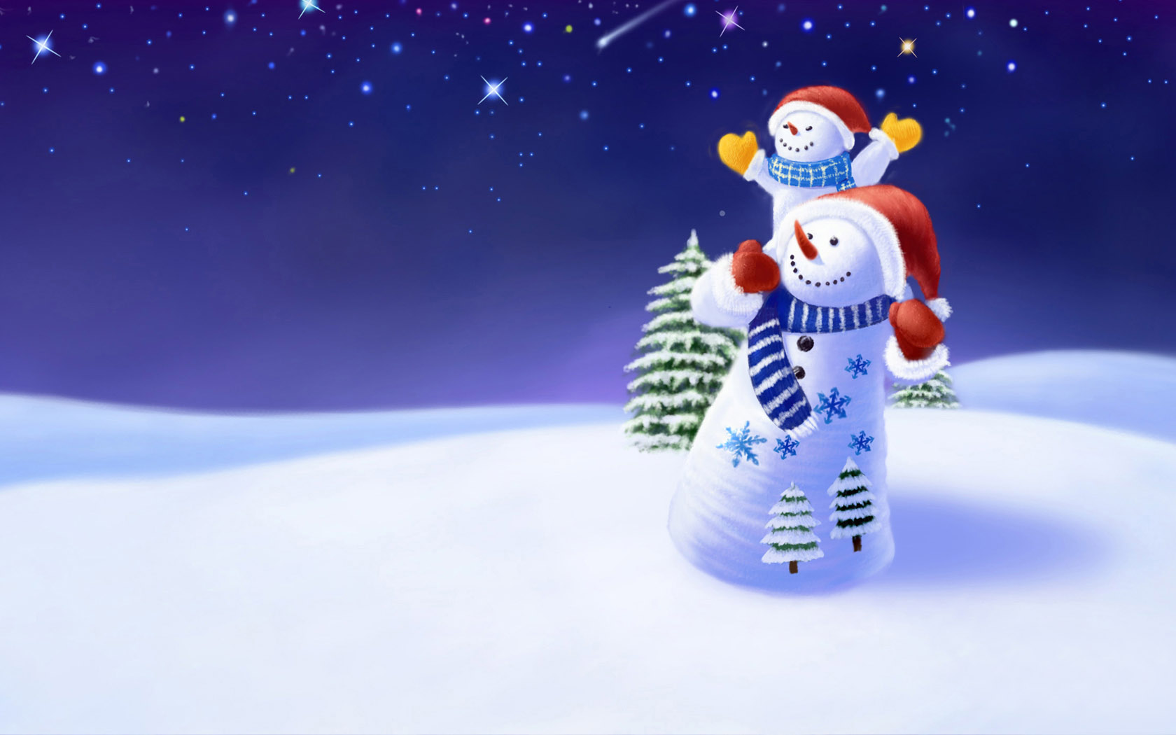 雪夜美景桌面壁纸，免费下载，装点你的电脑屏幕