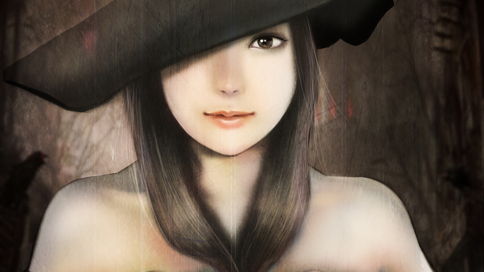 法师的魔法迷宫，女孩，帽子，漂亮眼睛，桌面壁纸