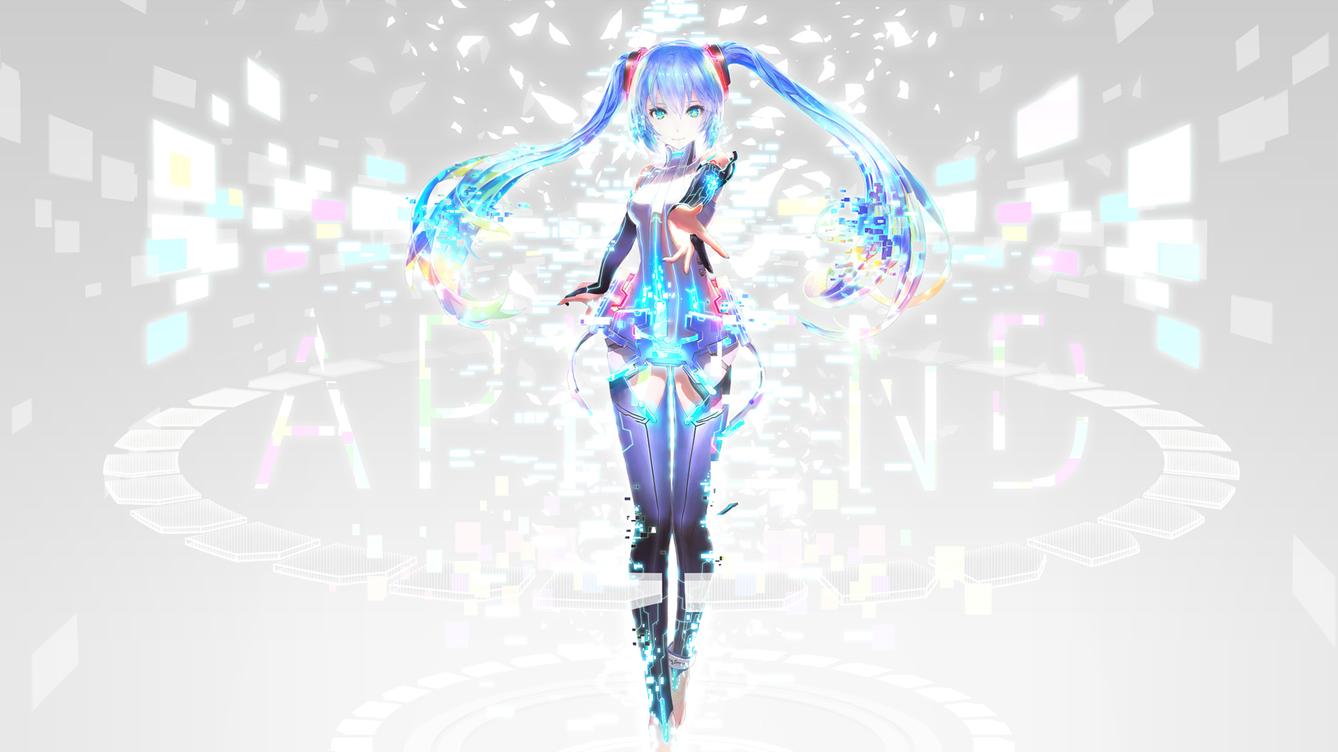 八神女孩魔力微笑，初音未来动漫图片，免费电脑壁纸精选下载