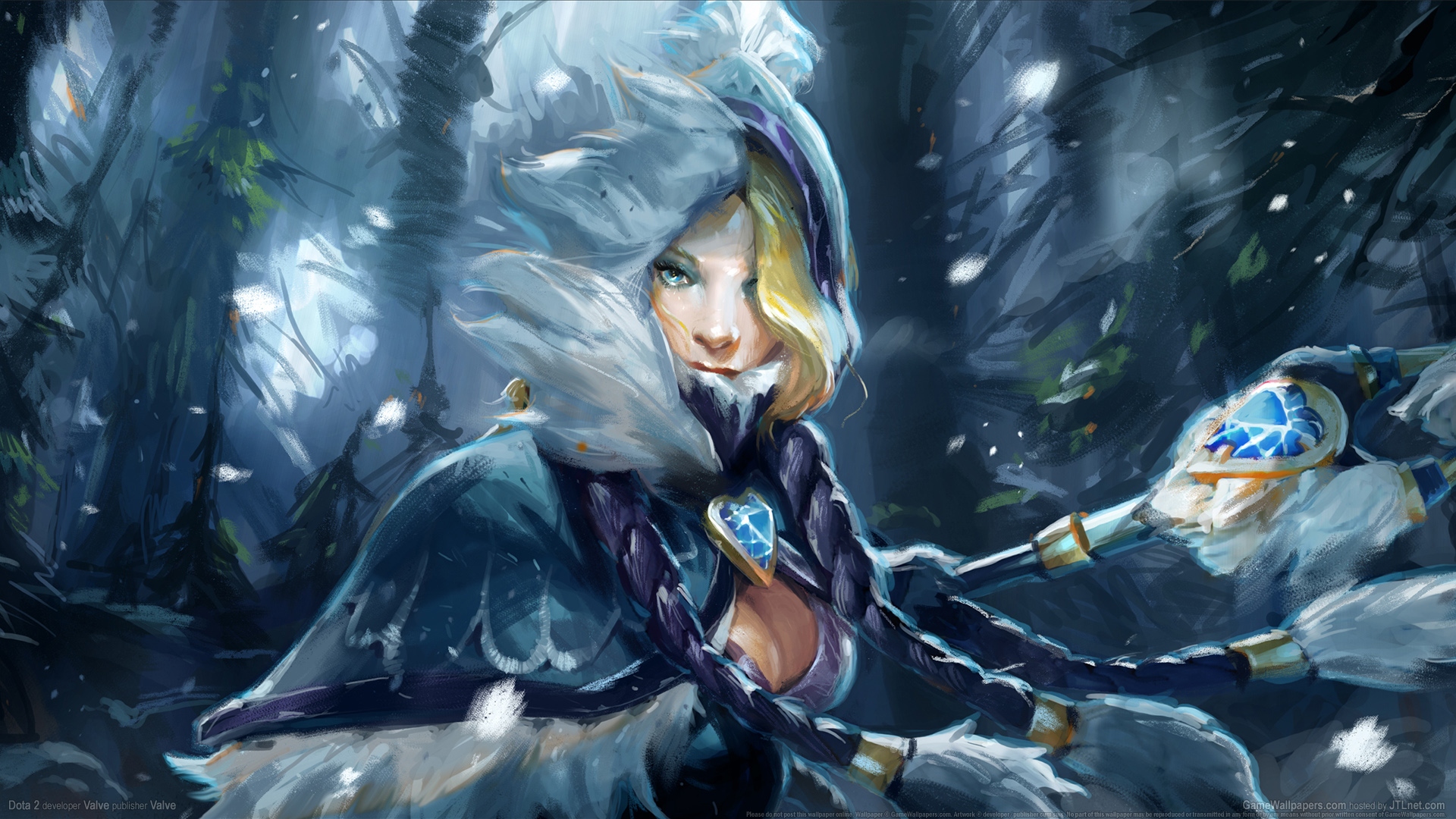 Dota2冰女（水晶室女）精选壁纸，免费下载，高清电脑桌面背景