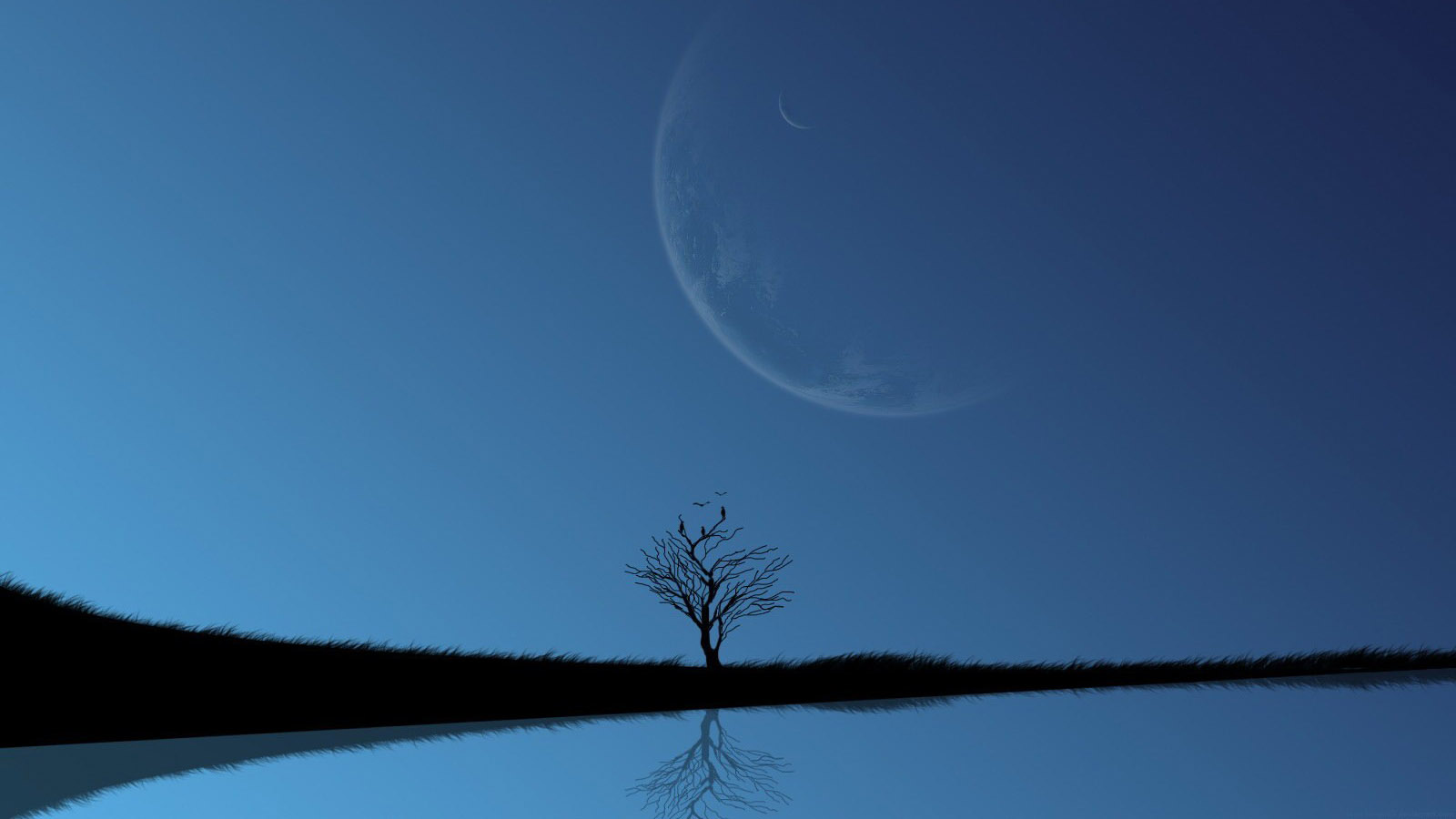 月亮湖风景壁纸