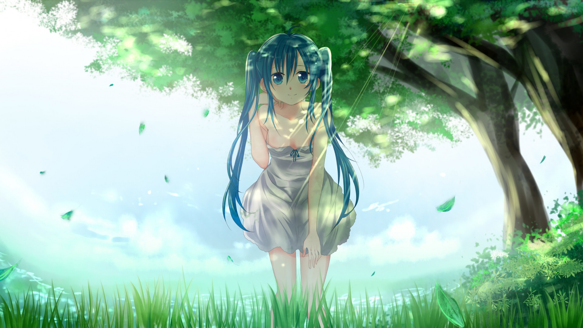 Vocaloid初音未来，女生森林主题可爱动漫壁纸，免费下载电脑版