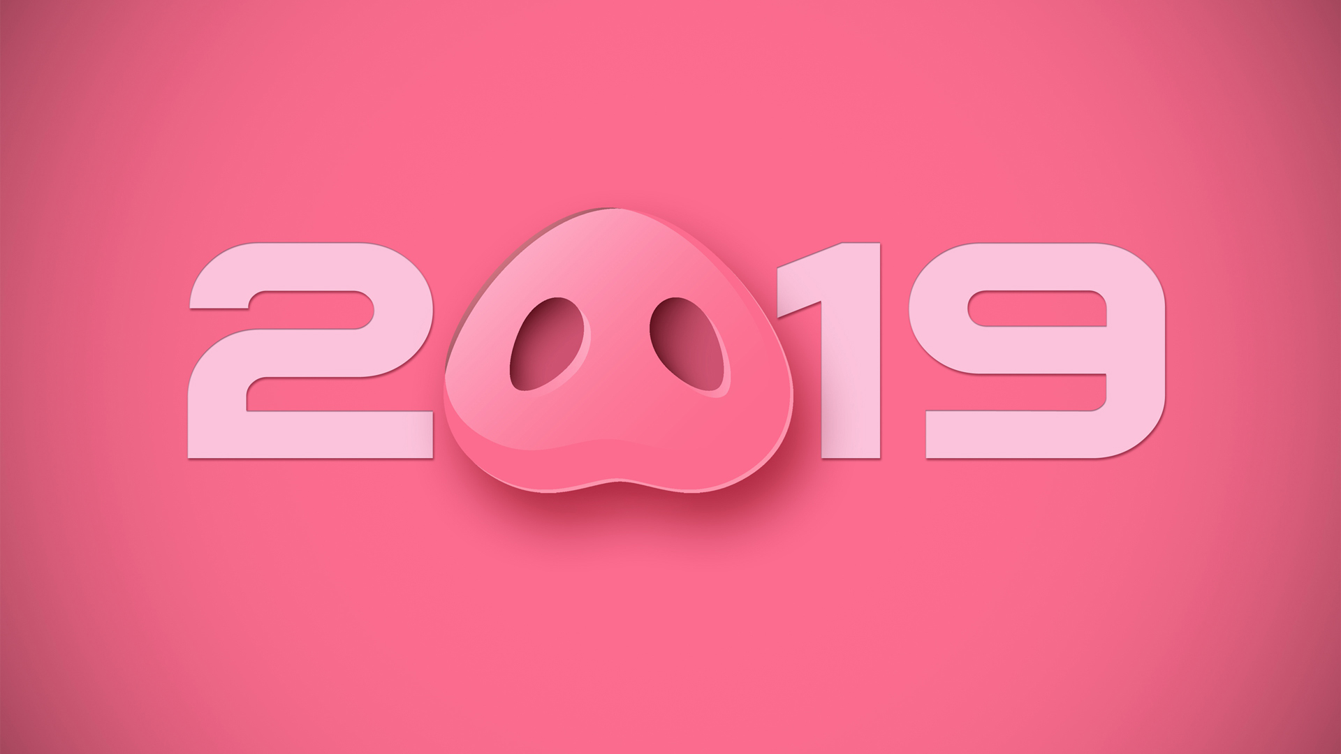 粉色背景2019创意新年壁纸