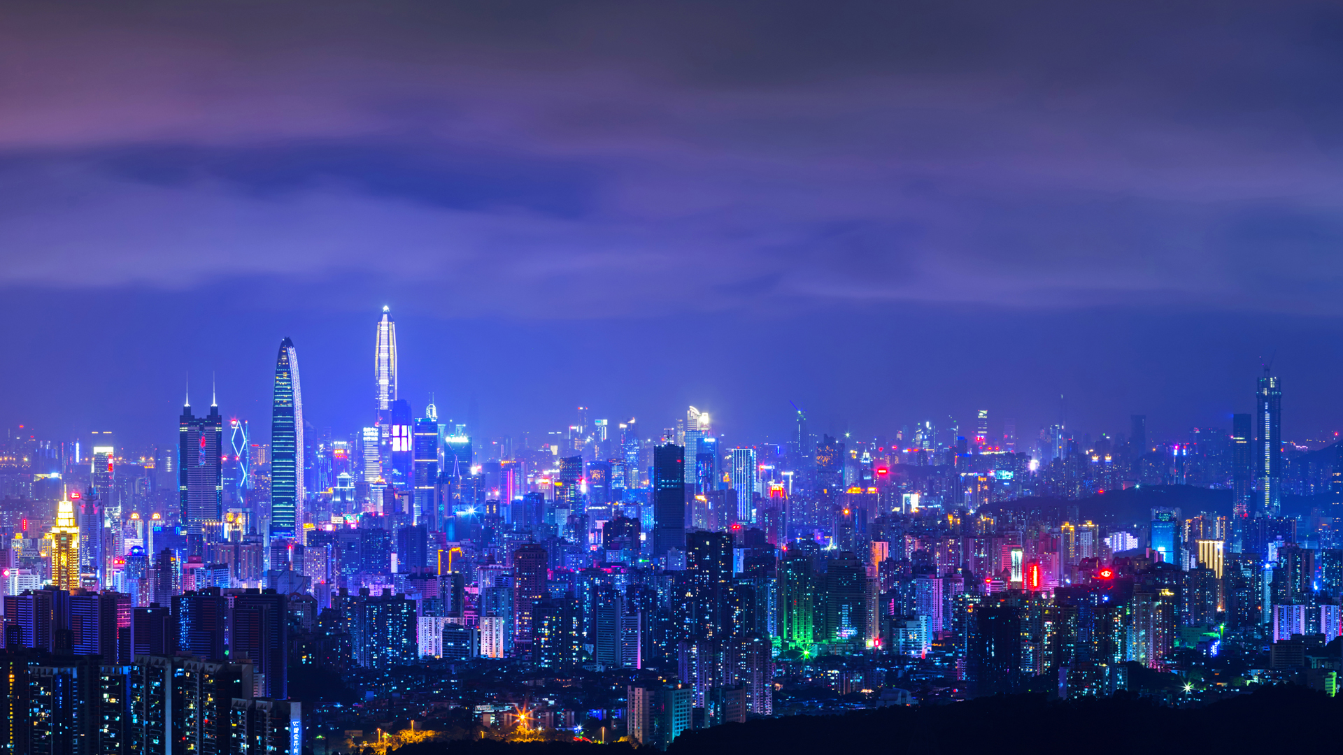 深圳璀璨夜景，免费高清桌面壁纸下载
