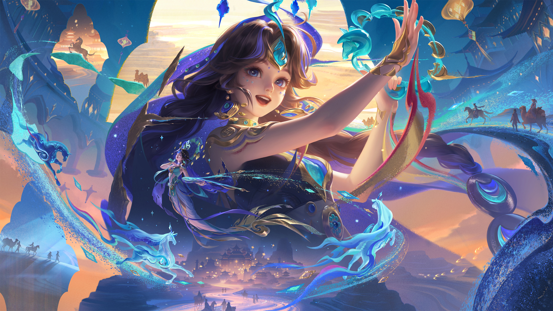 王者荣耀朵莉亚神骥鸣幻洲高清免费电脑游戏壁纸下载