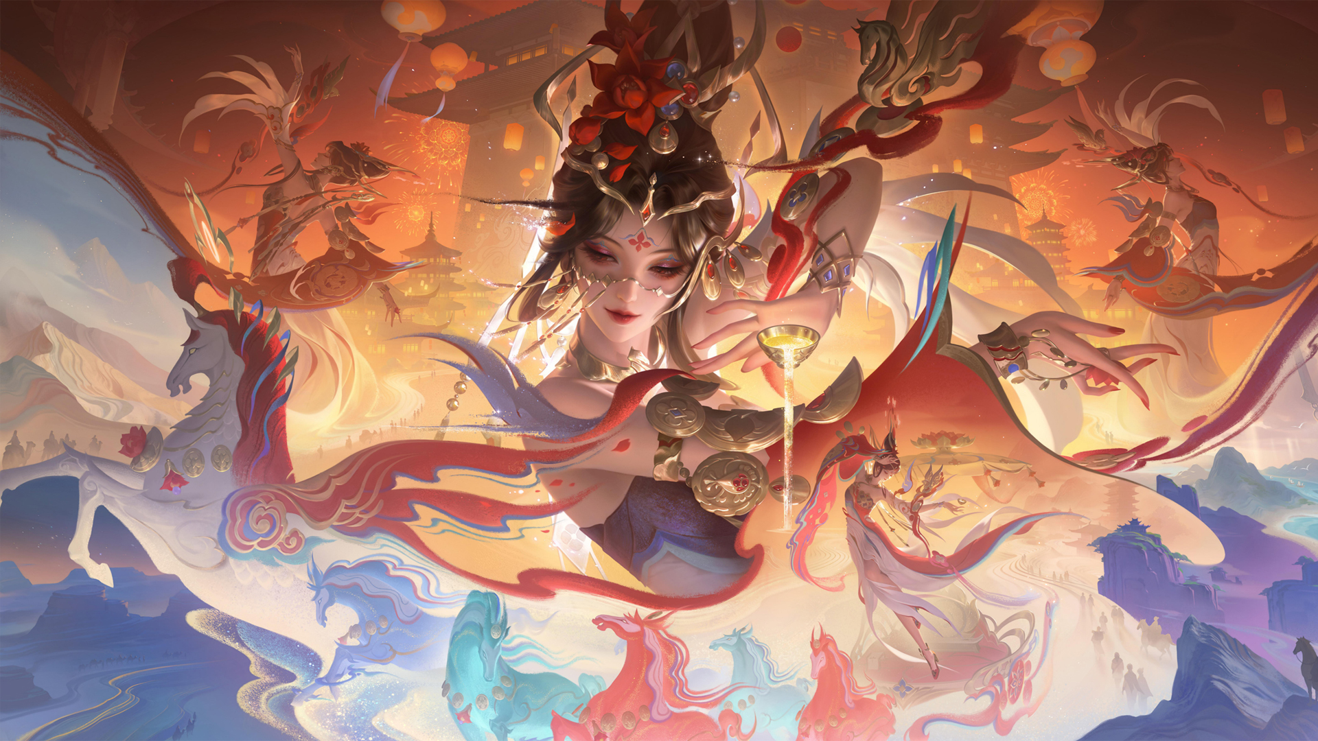 王者荣耀貂蝉神骥聚万邦高清免费电脑游戏壁纸下载