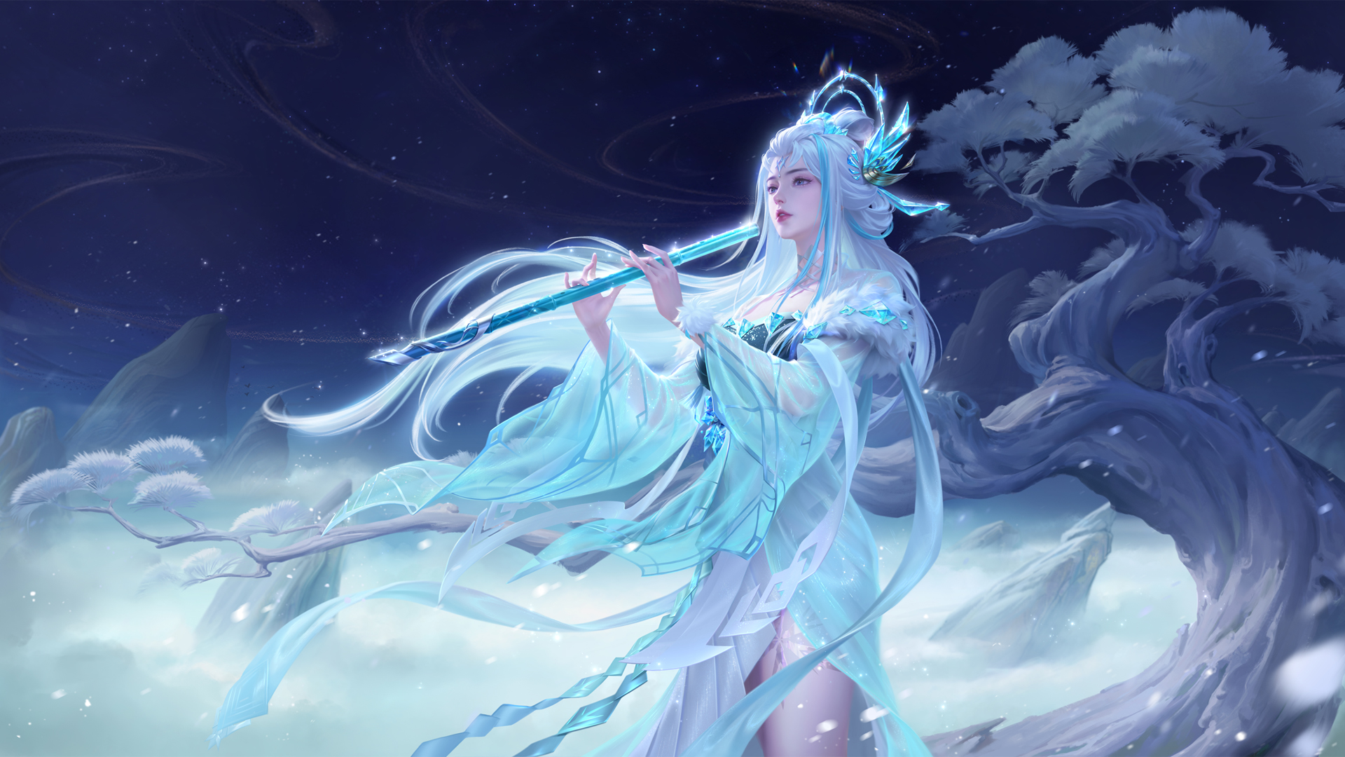 王者荣耀，露娜霜月吟绝美壁纸，超高清免费下载，电脑桌面美化必备！