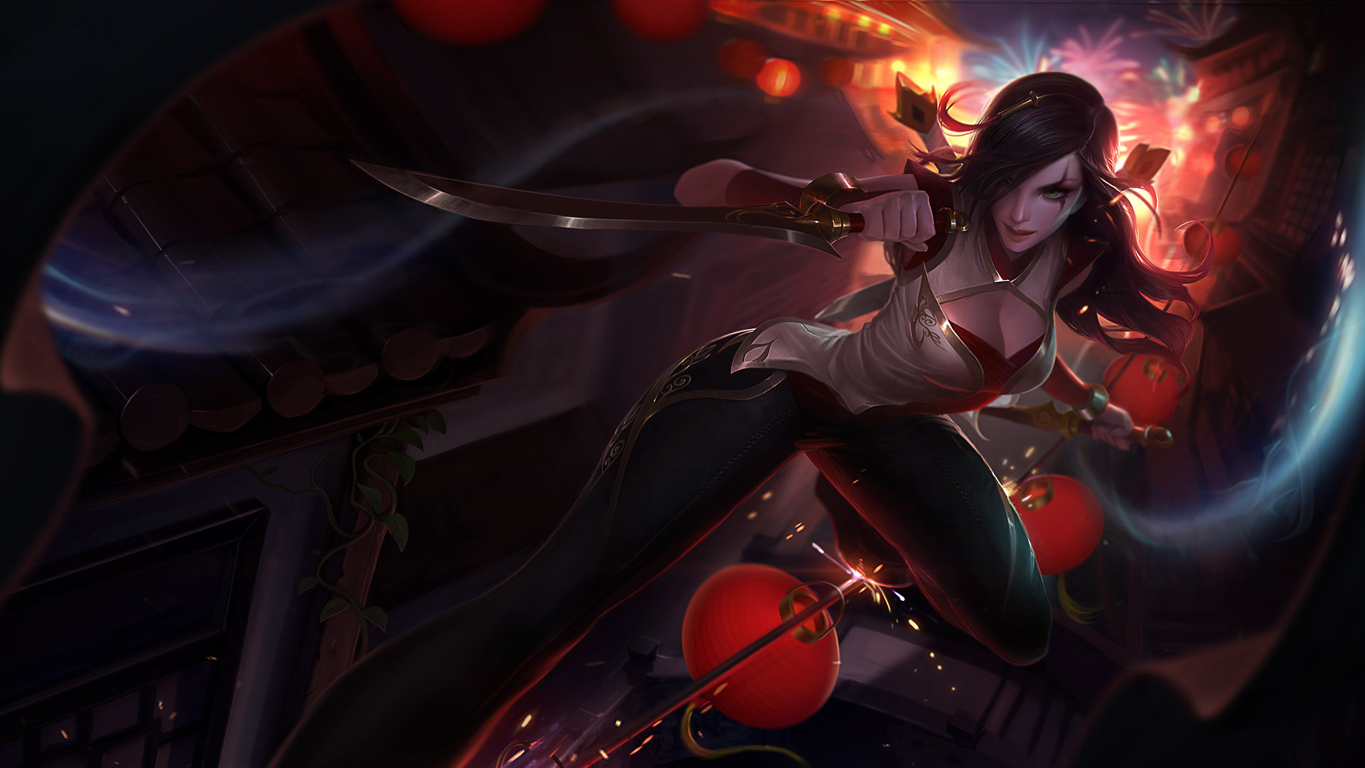 英雄联盟LOL闭月之颜貂蝉高清壁纸，免费下载桌面游戏背景