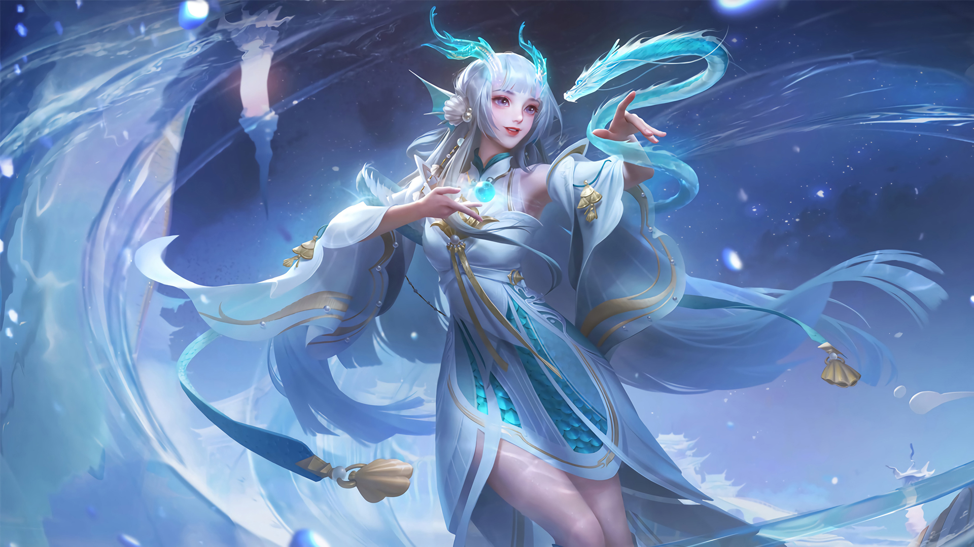 王者荣耀，西施游龙清影绝美壁纸，电脑版免费下载