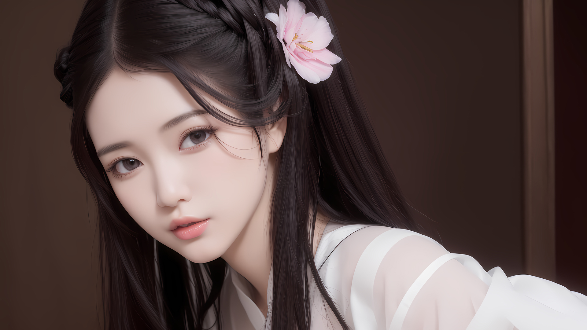 古风长发美女动漫壁纸，白衣飘飘，电脑桌面美化新选择，免费下载！