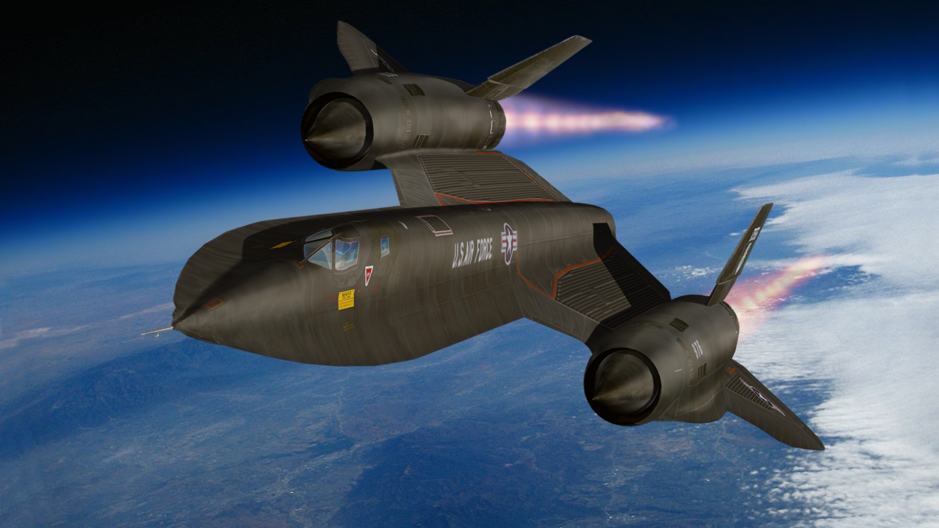 侦察机雄姿，洛克希德SR-71翱翔天空，军事壁纸免费下载