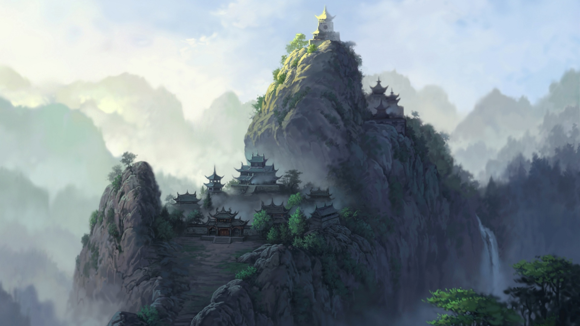 山寺美景壁纸，免费高清电脑桌面背景下载