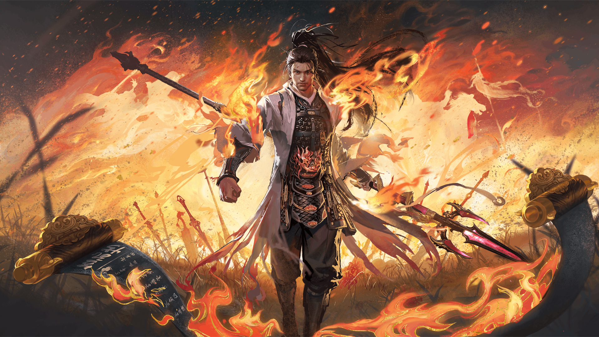 永劫无间，长歌诗韵·戎关将（岳山）高清壁纸，免费电脑壁纸下载