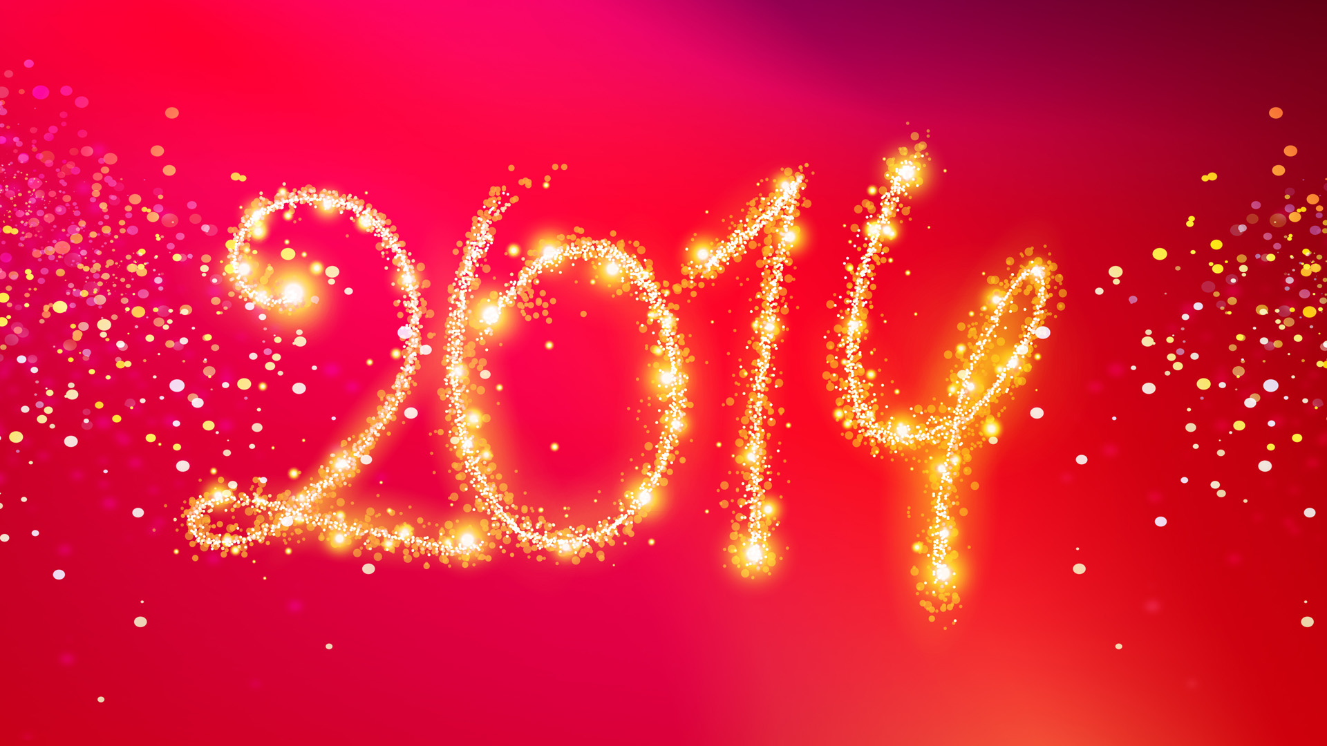 2014烟花字体个性桌面壁纸，节日主题，免费下载，电脑美化必备！
