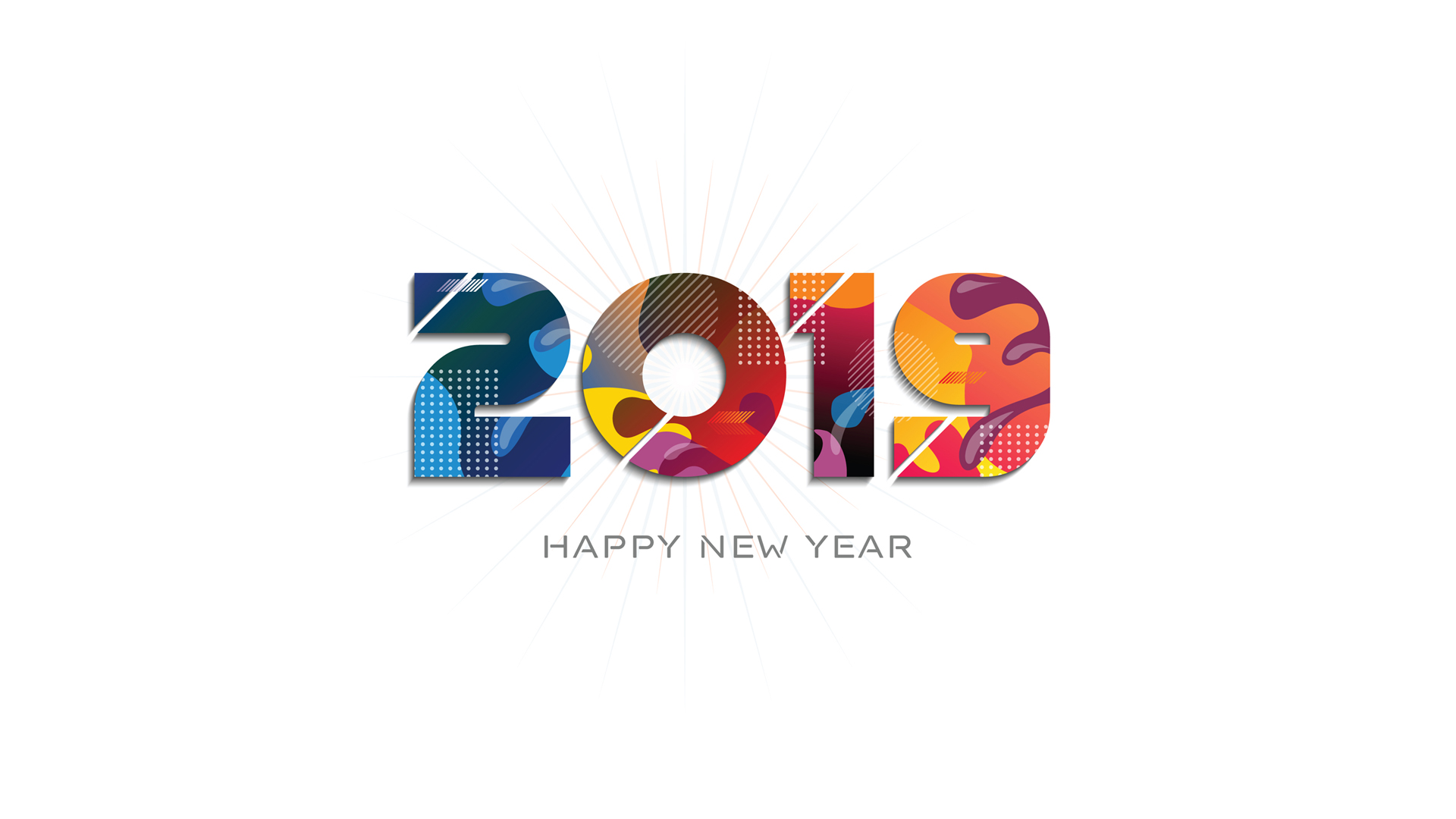 2019年新年快乐艺术字壁纸，免费个性电脑壁纸下载