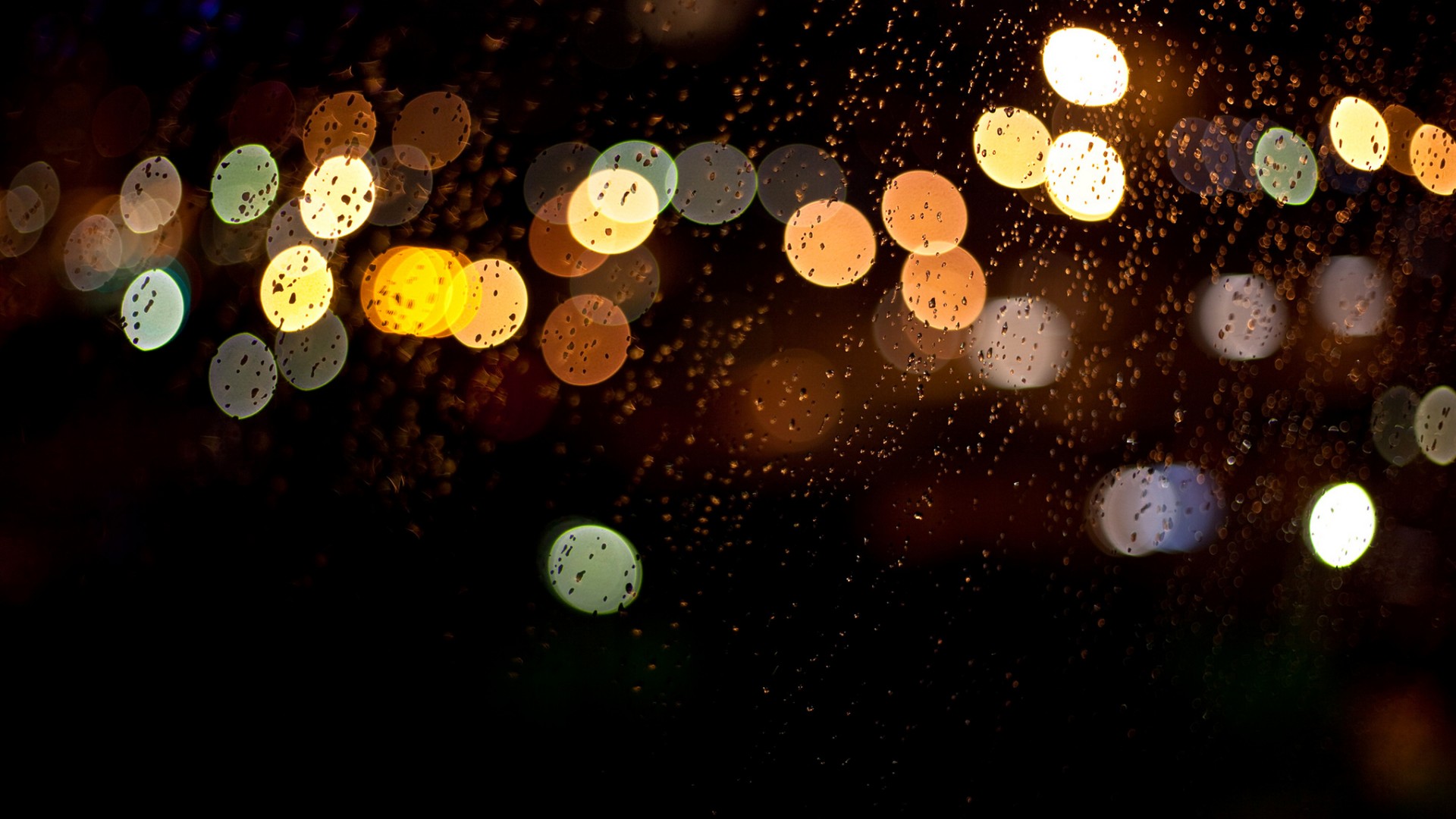 玻璃雨夜灯，绝美桌面壁纸免费下载！电脑美化必备之选！