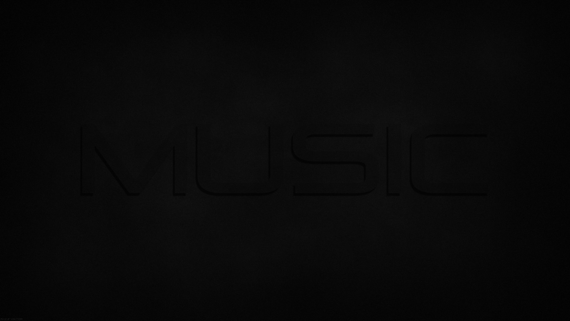 免费下载MUSIC黑色立体桌面壁纸，精美电脑背景设计