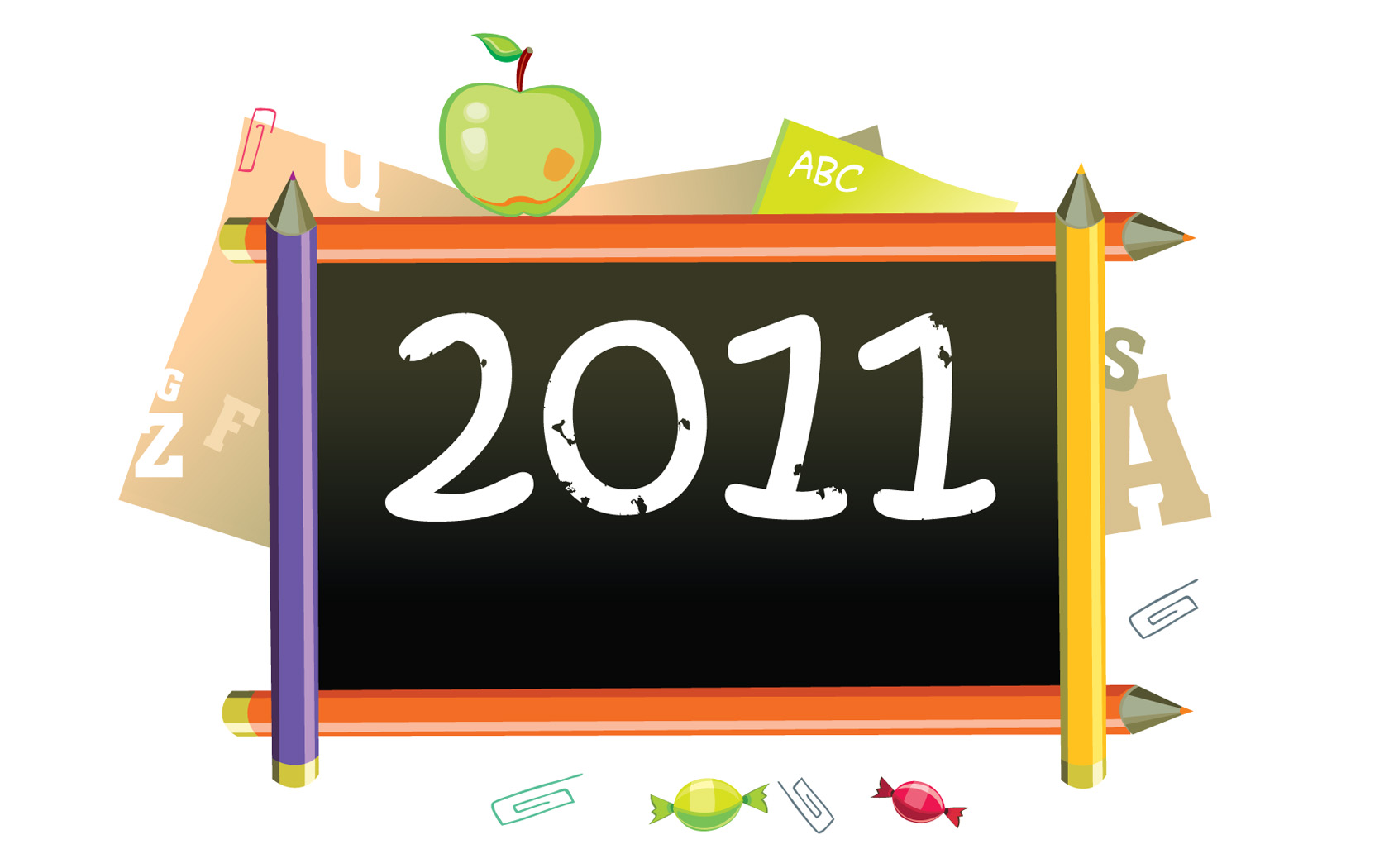 2011年创意黑板报桌面壁纸，免费设计与下载，一键美化电脑桌面