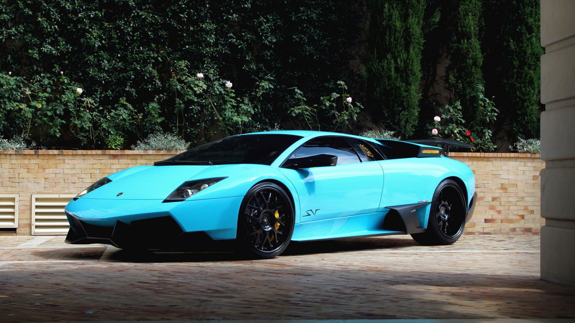 兰博基尼Murcielago LP 670-4 蓝色高清壁纸，免费汽车电脑壁纸下载