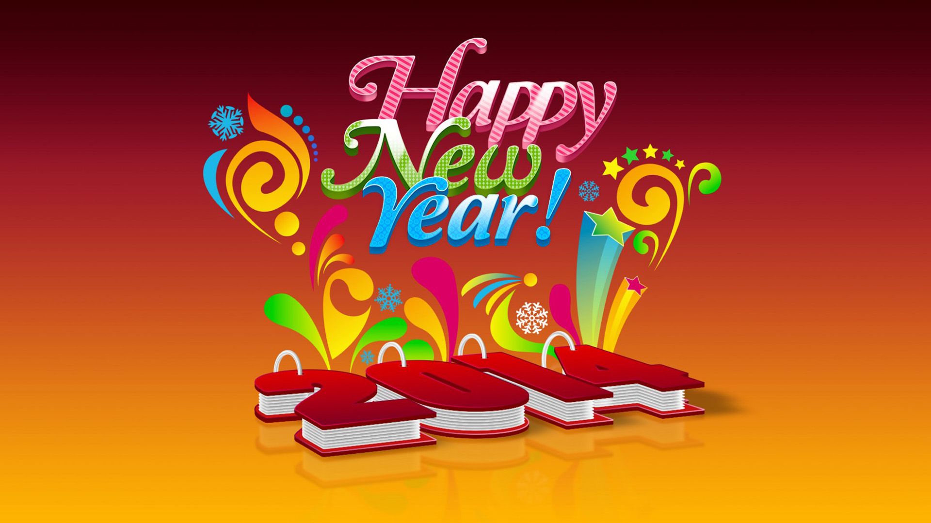 happy new year 2014年新年快乐桌面壁纸