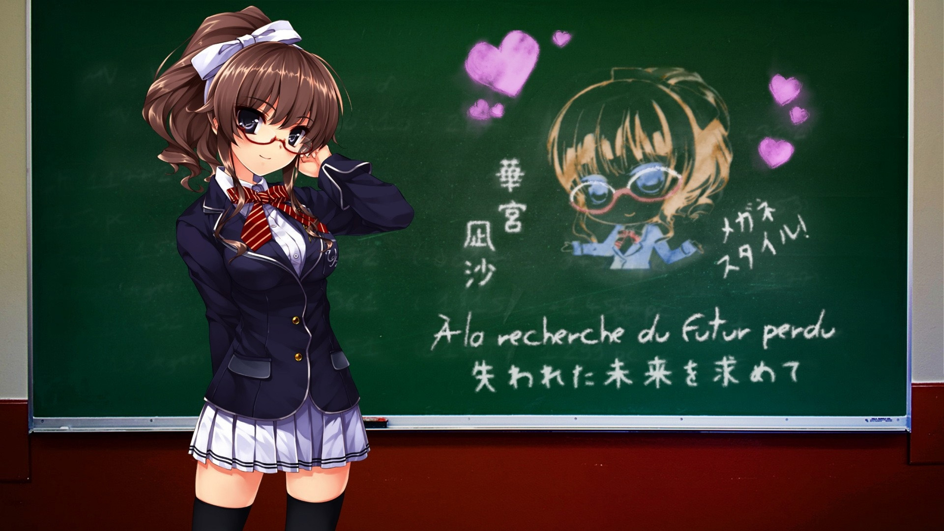 日本动漫风格校服美女桌面壁纸，高清免费下载