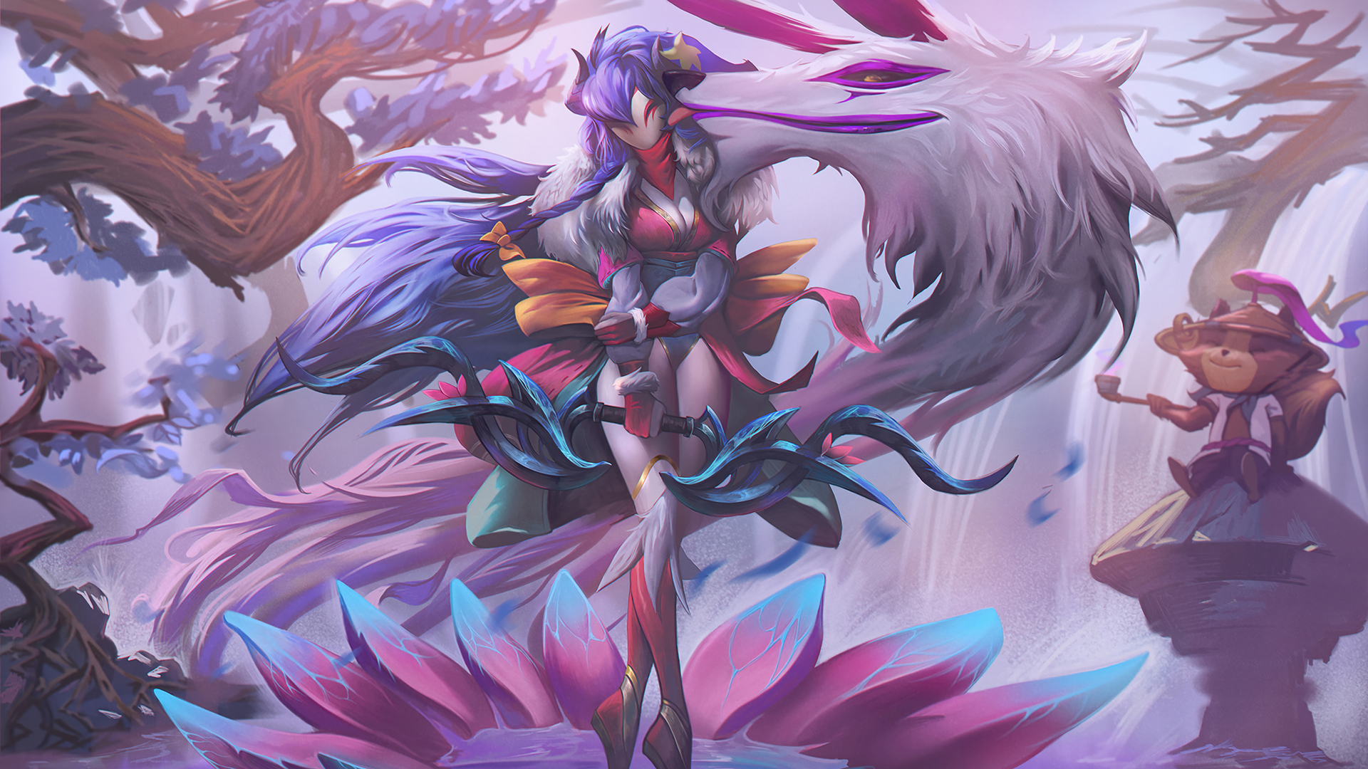 LOL英雄联盟，千珏灵魂莲华同人高清壁纸，免费电脑壁纸下载