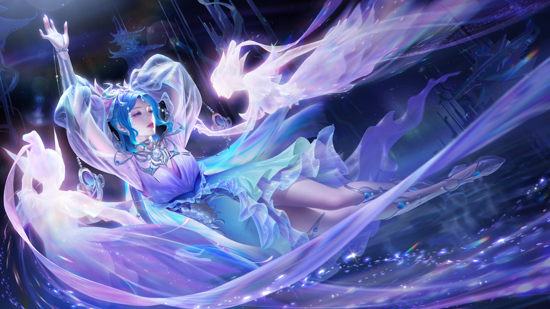 王者荣耀貂蝉幻阙歌典藏皮肤原画高清壁纸，免费电脑壁纸下载