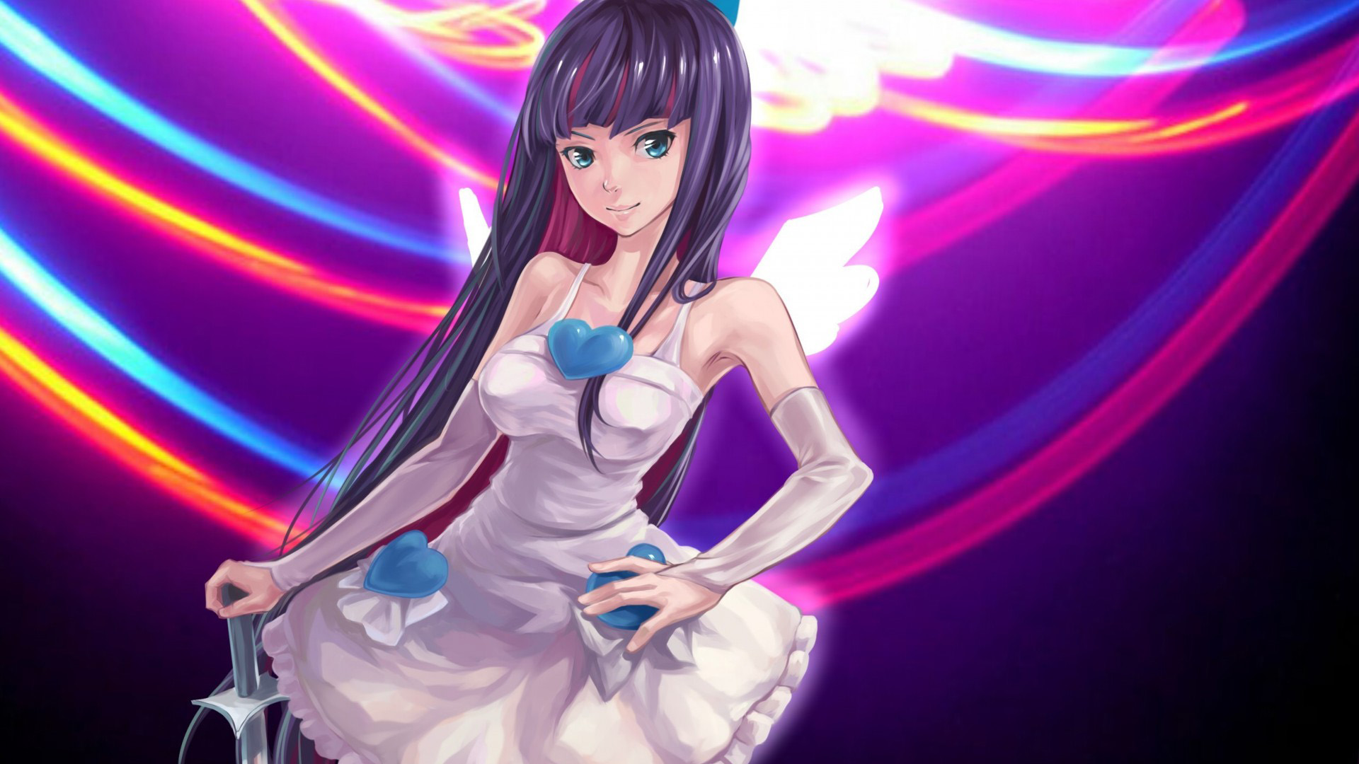 天使女孩持魔剑，绝美动漫壁纸免费下载，装点你的电脑桌面！