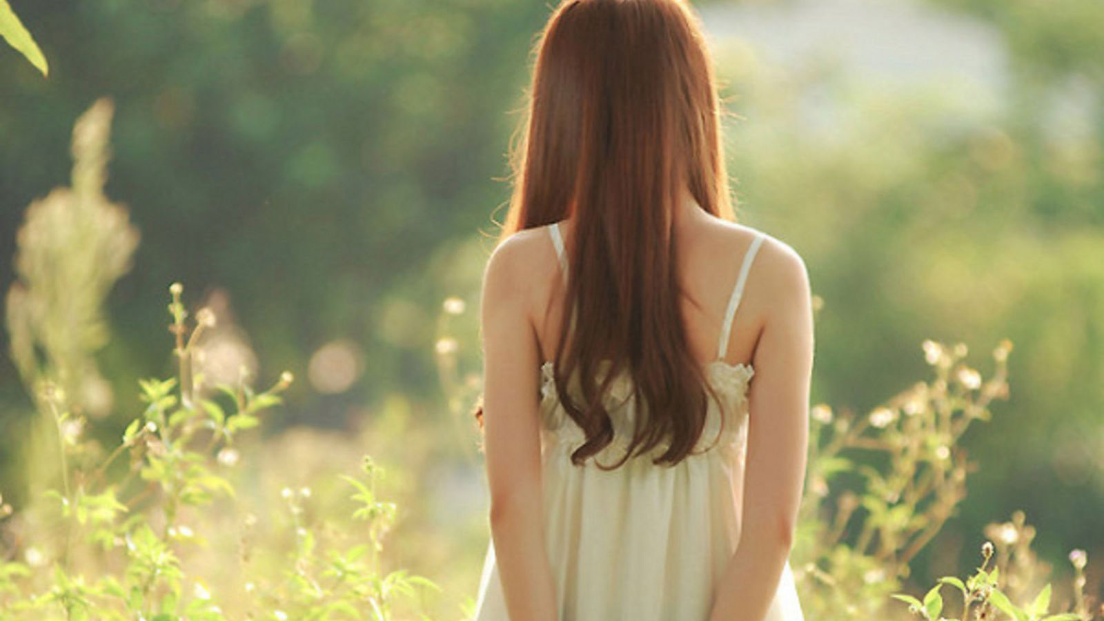 小清新美女背影唯美壁纸