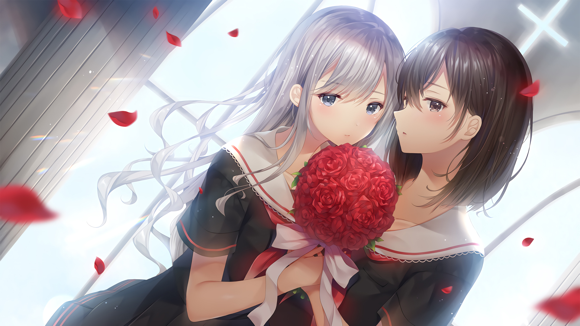 两个女生 百合 唯美好看动漫壁纸
