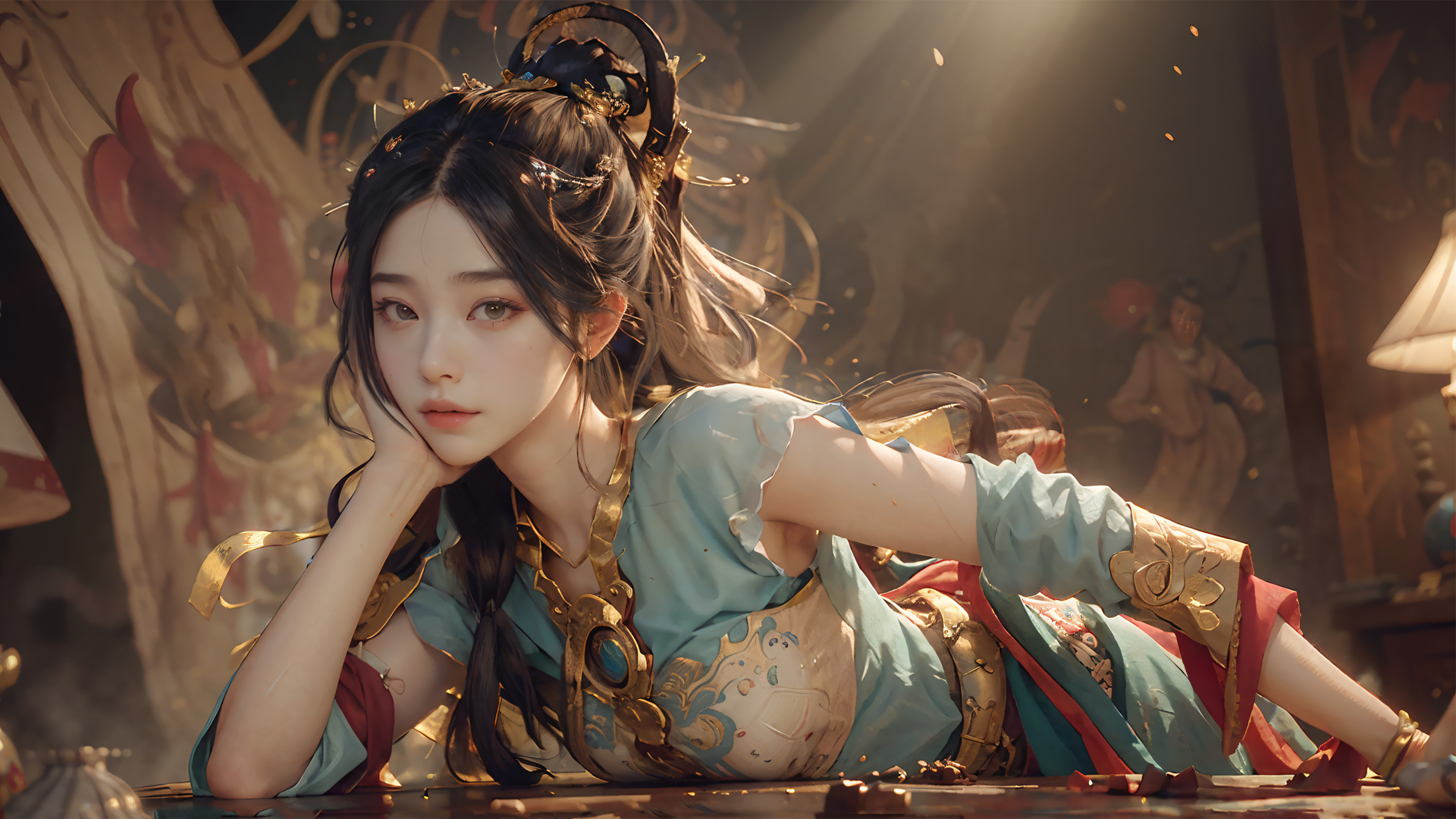 敦煌美女，唯美动漫壁纸免费下载，高清电脑背景图片