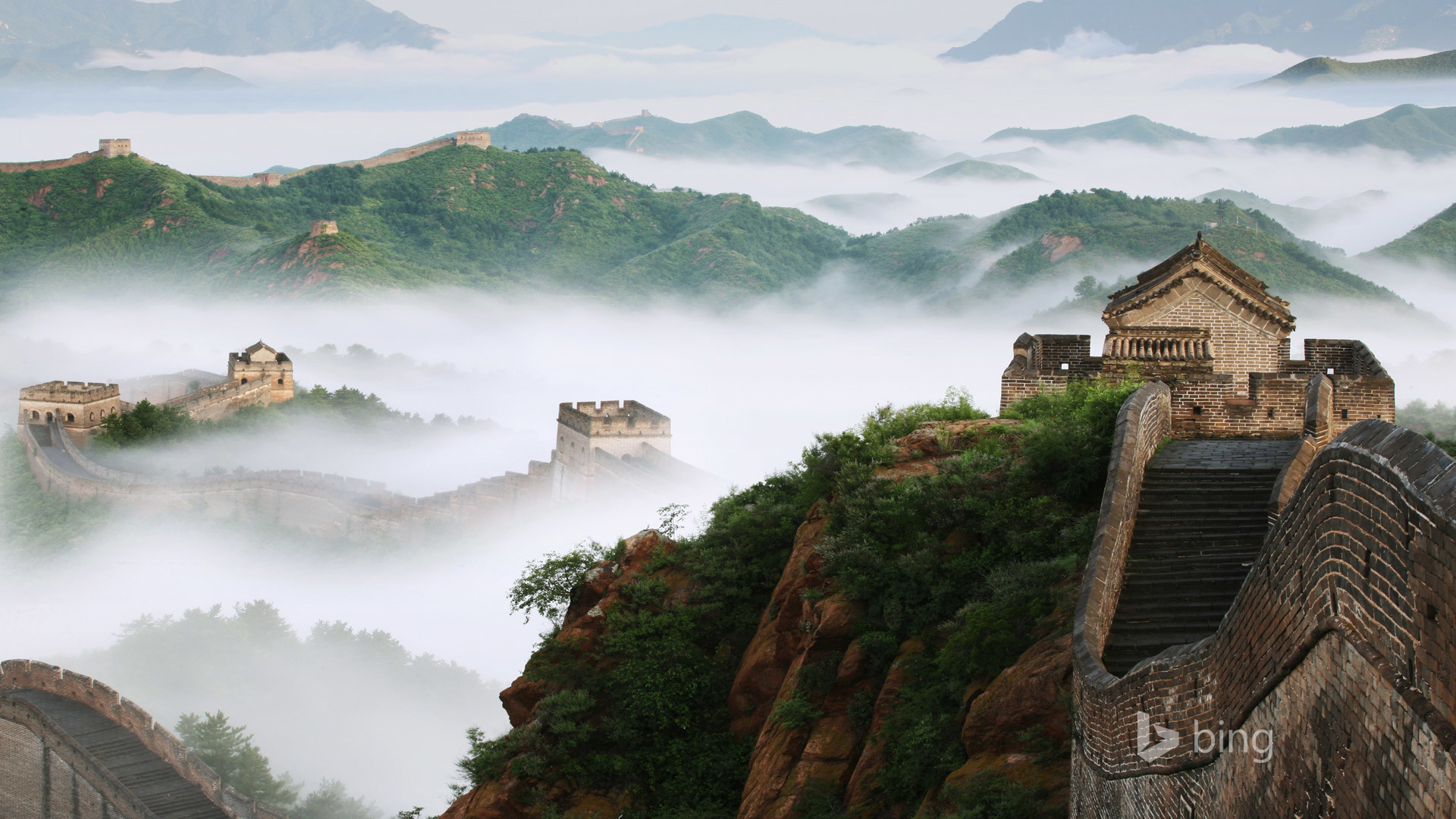 中国长城，壮丽山川云景，免费高清壁纸下载，装点你的电脑桌面