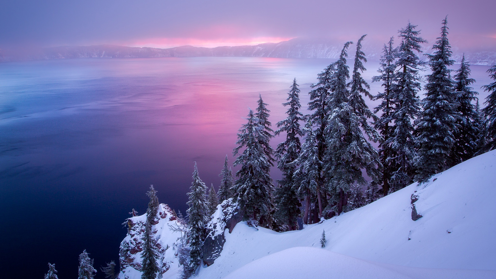 冬日湖山雪景，绝美壁纸，免费下载装点你的电脑桌面