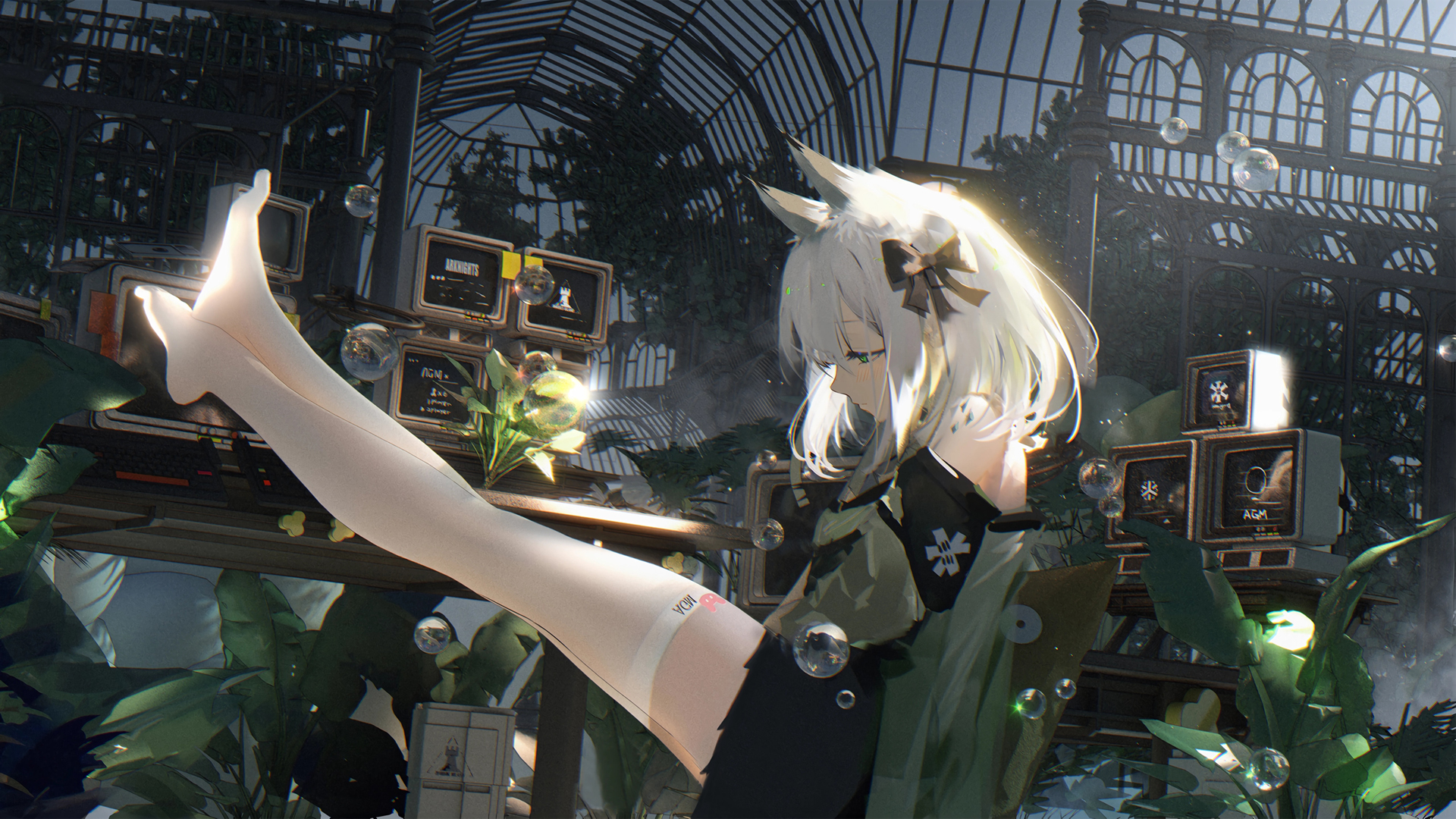 明日方舟，凯尔希白丝袜动漫美女壁纸，免费高清电脑壁纸下载
