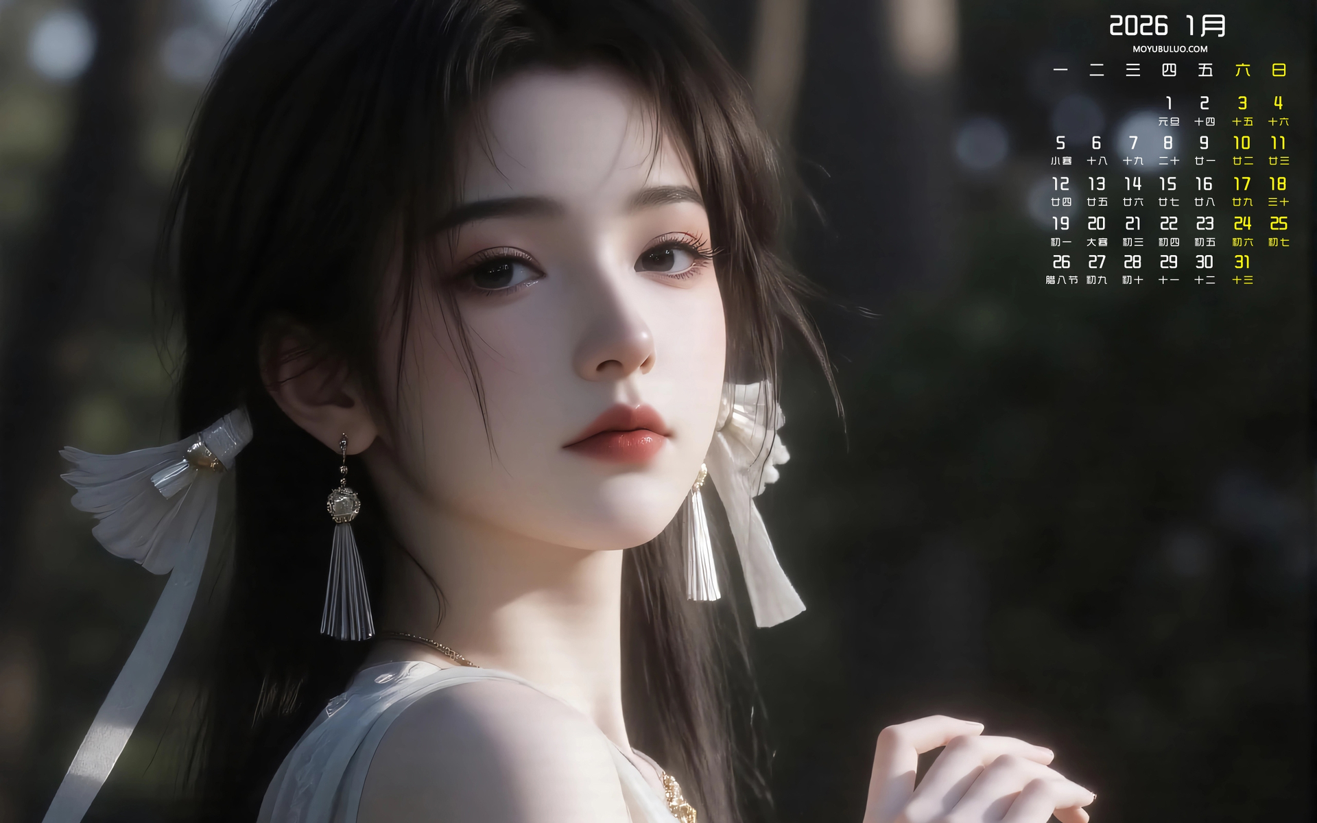 宋玉2026年1月高清日历电脑壁纸免费下载