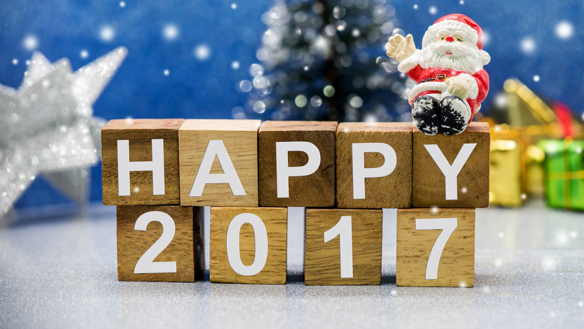 2017新年祝福，免费下载圣诞树、礼物、圣诞老人桌面壁纸，欢庆佳节！