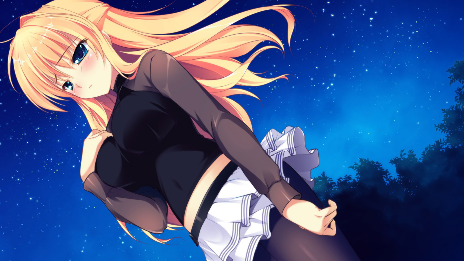星空动漫少女，绝美壁纸，免费下载装点你的电脑桌面
