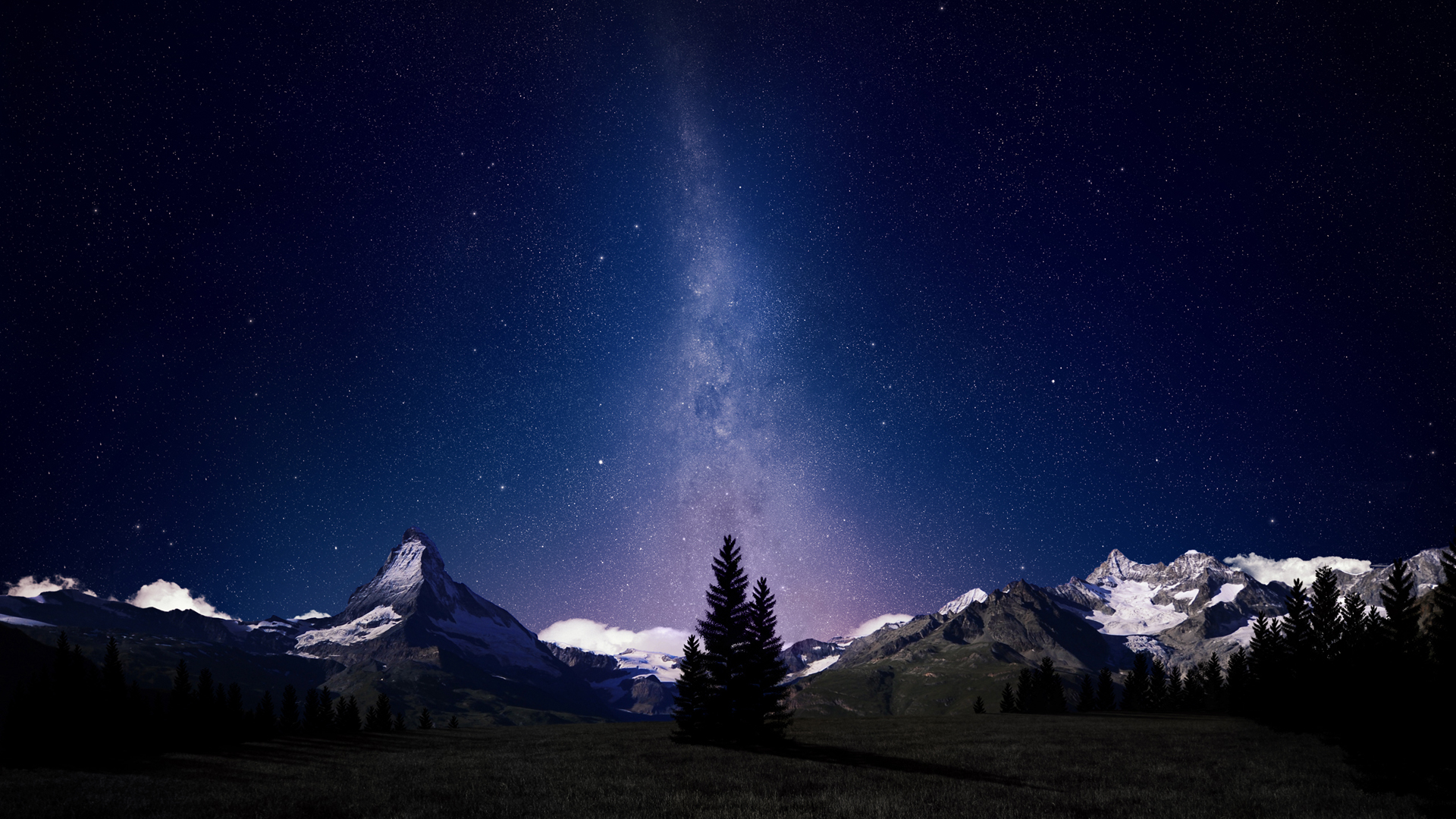 瑞士高山星空美景，绝美夜空壁纸，免费下载装点你的电脑桌面