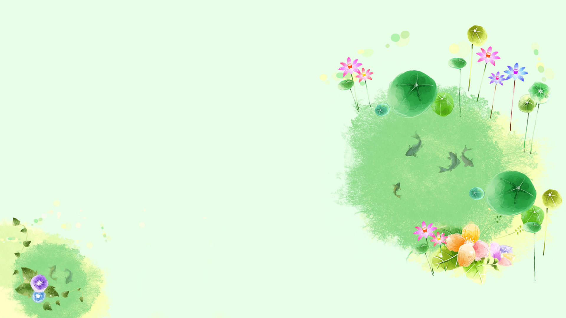 夏日绿塘美景，高清唯美电脑壁纸免费下载