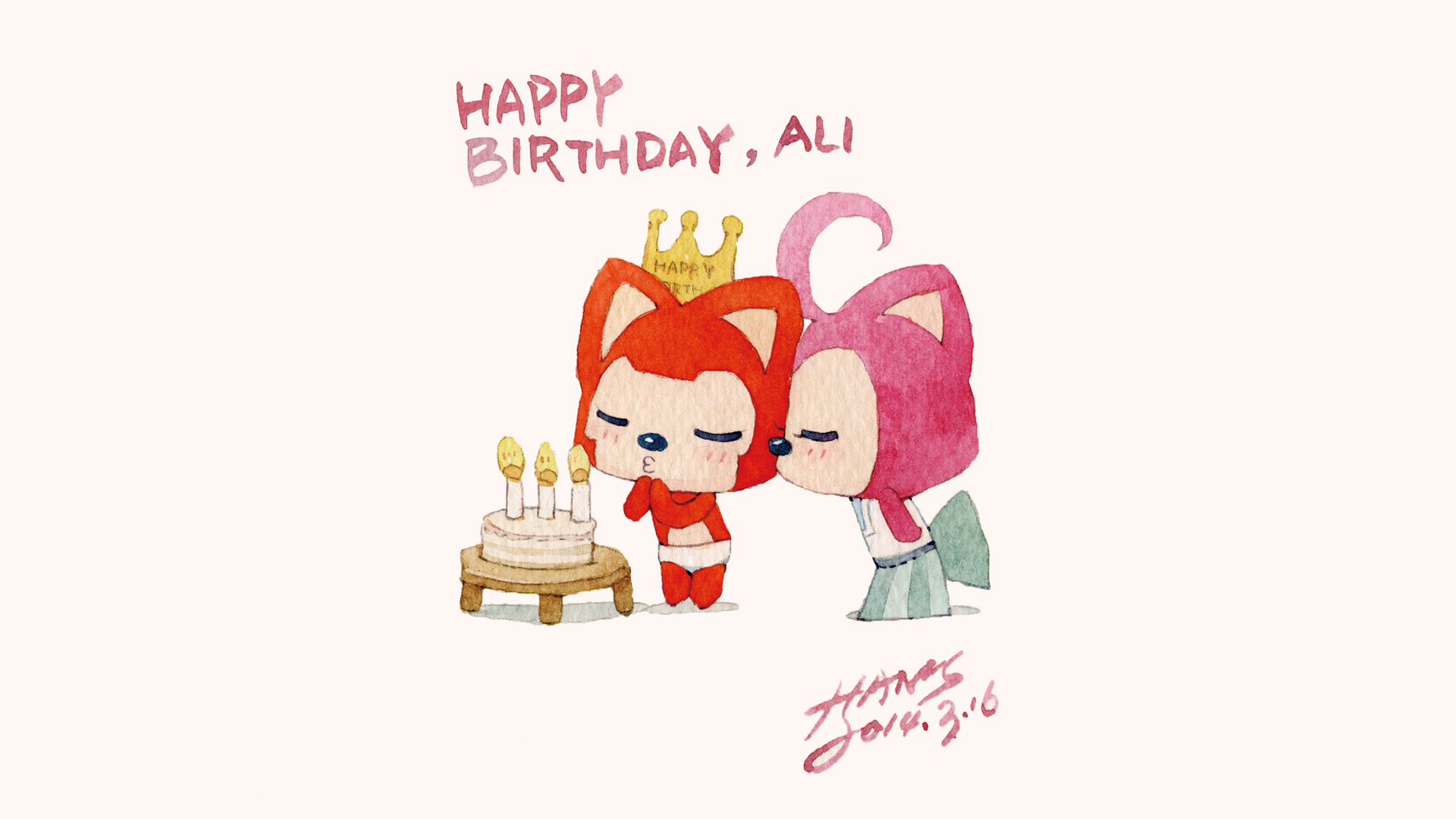 阿狸生日快乐电脑桌面壁纸