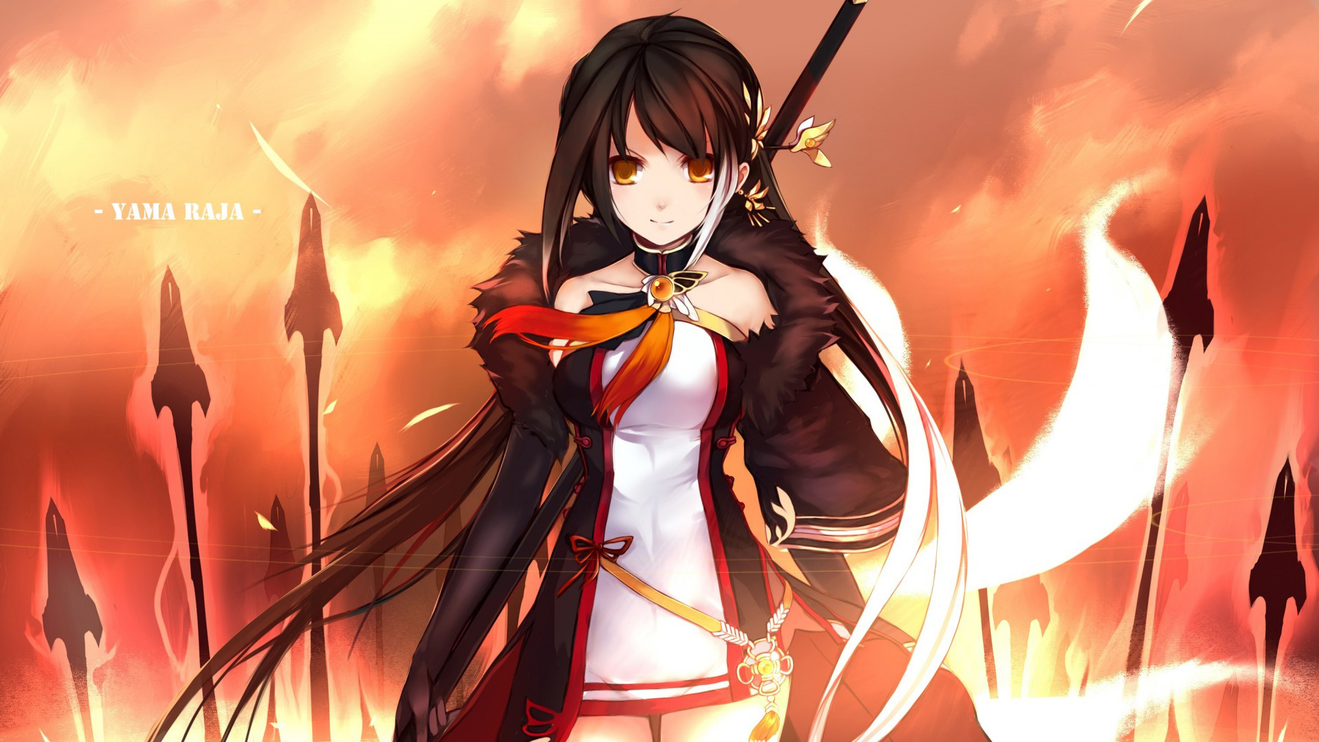 yama raja动漫壁纸，女孩持枪美少女主题，免费电脑壁纸下载