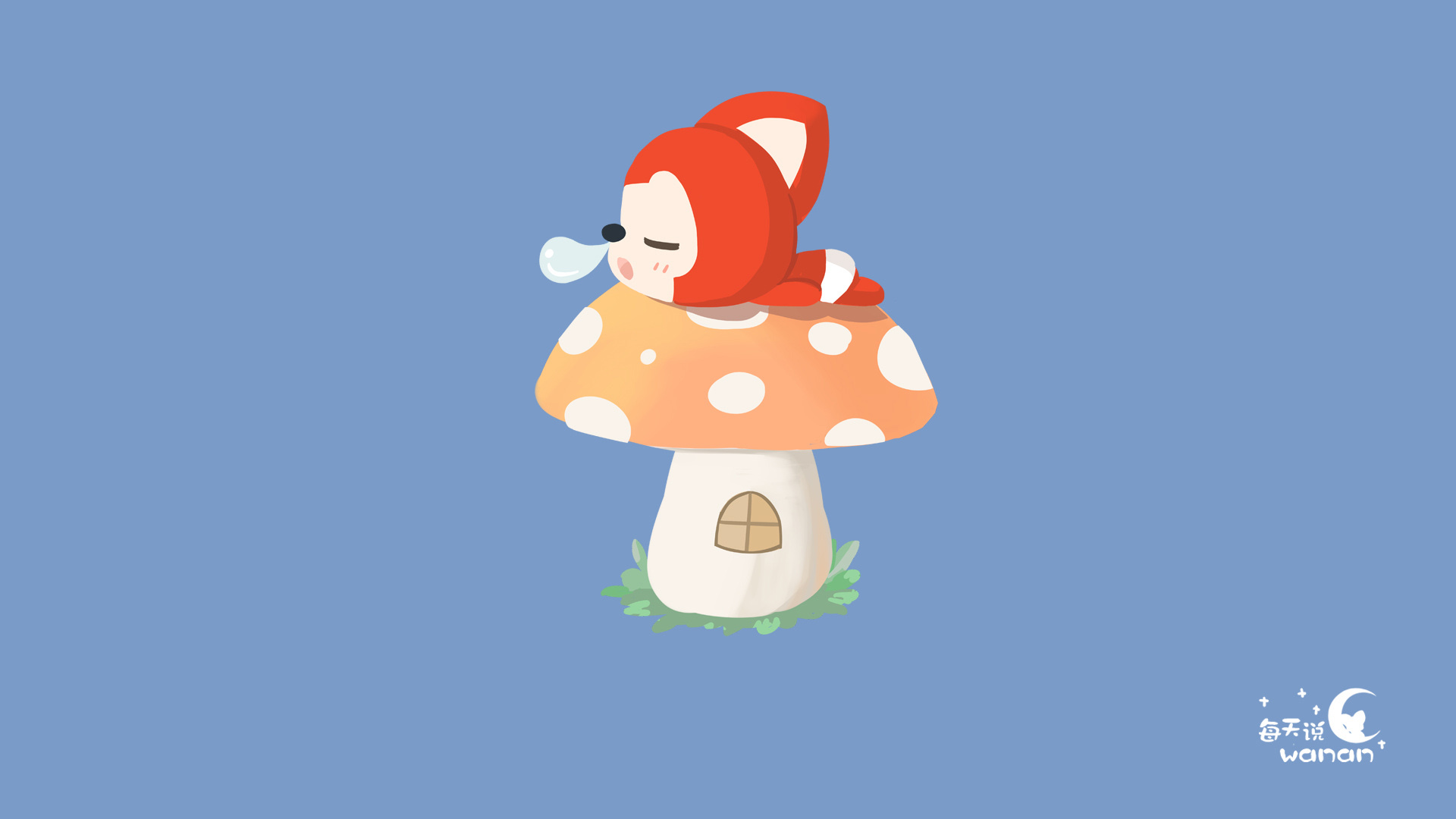 阿狸蘑菇小屋动漫壁纸，免费高清电脑桌面背景下载