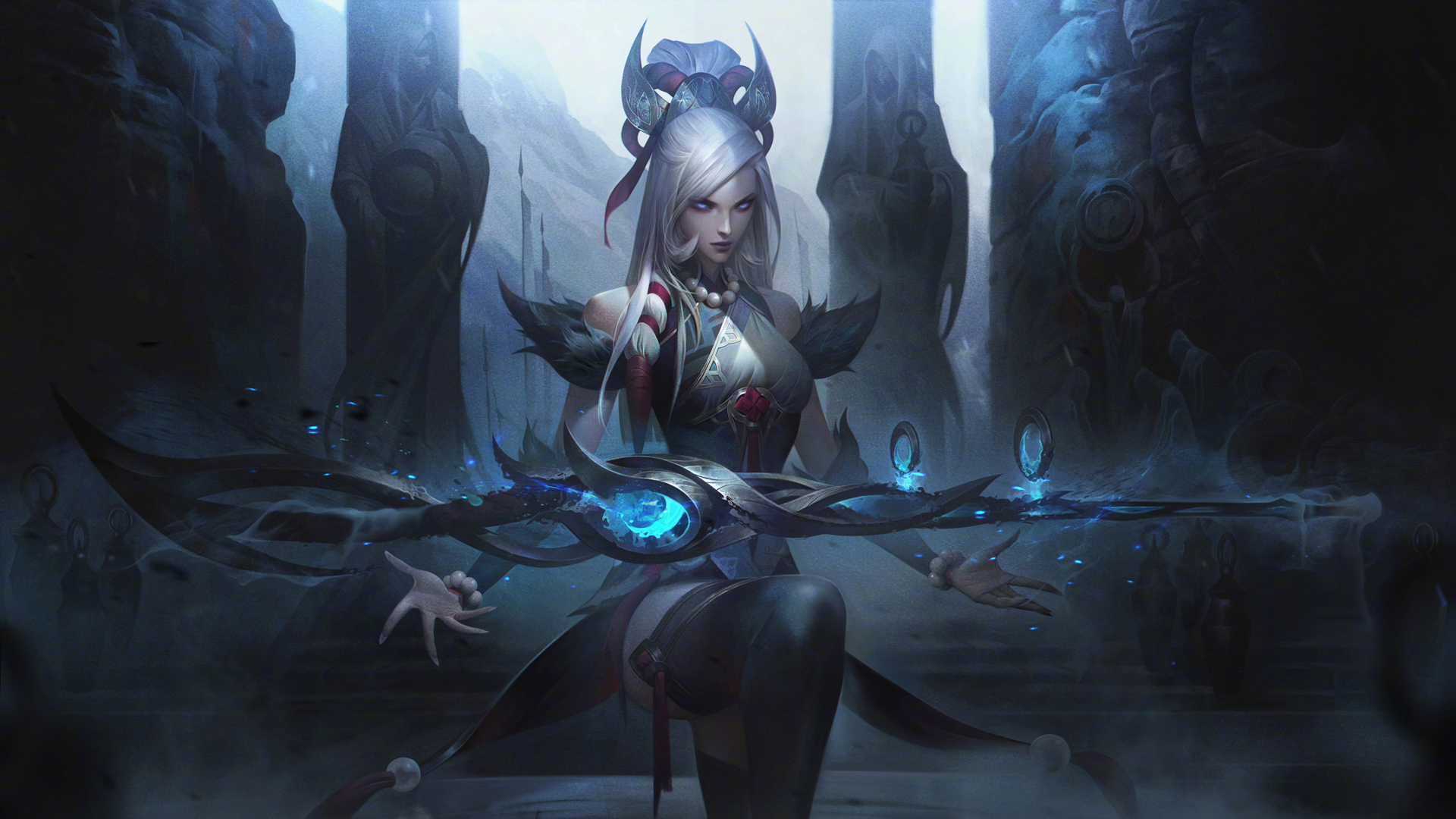 英雄联盟LOL，净雪之月卡特琳娜精美壁纸，免费电脑壁纸下载