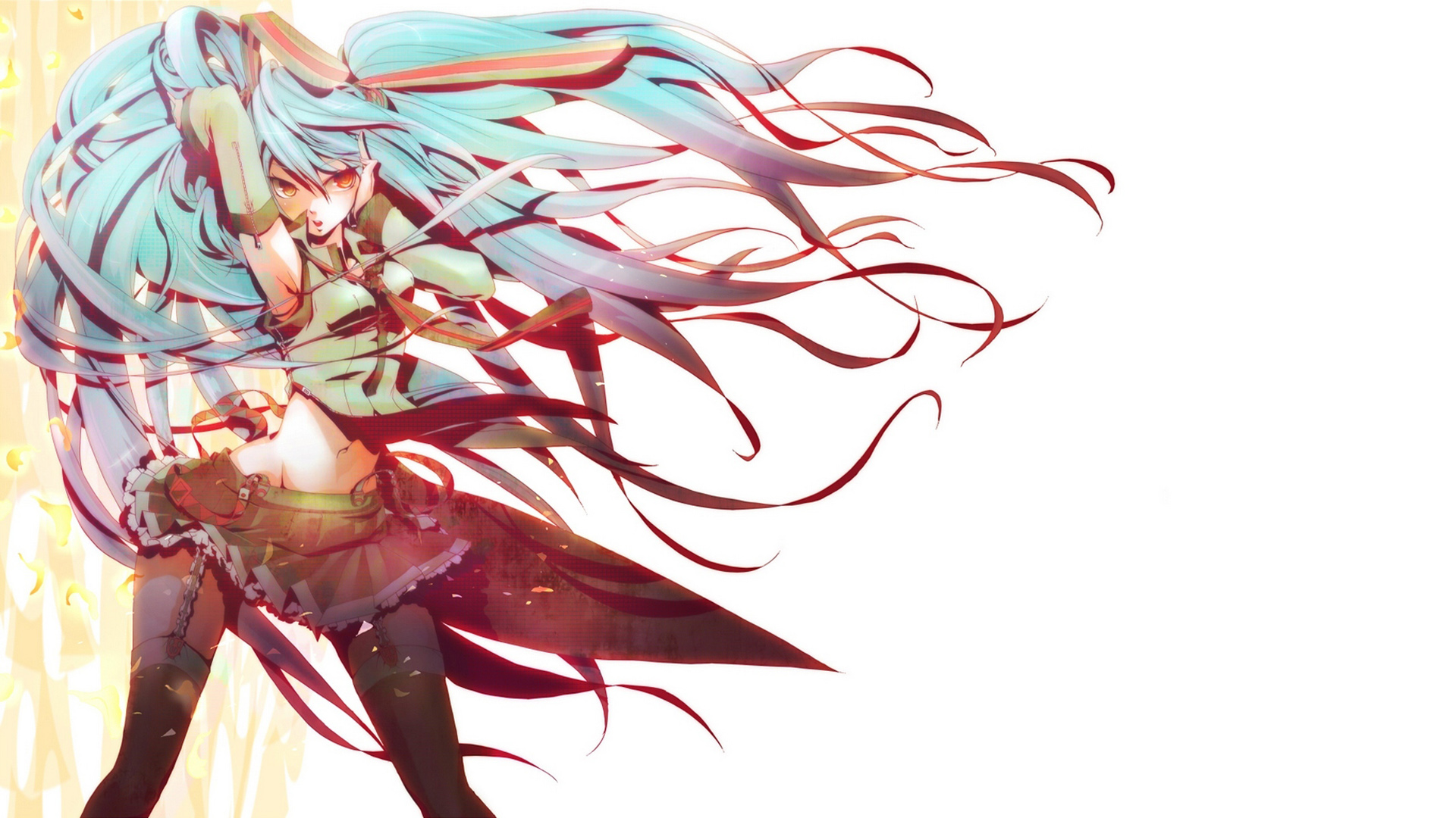 初音未来女战士壁纸，独特艺术发型，动漫风格电脑壁纸免费下载