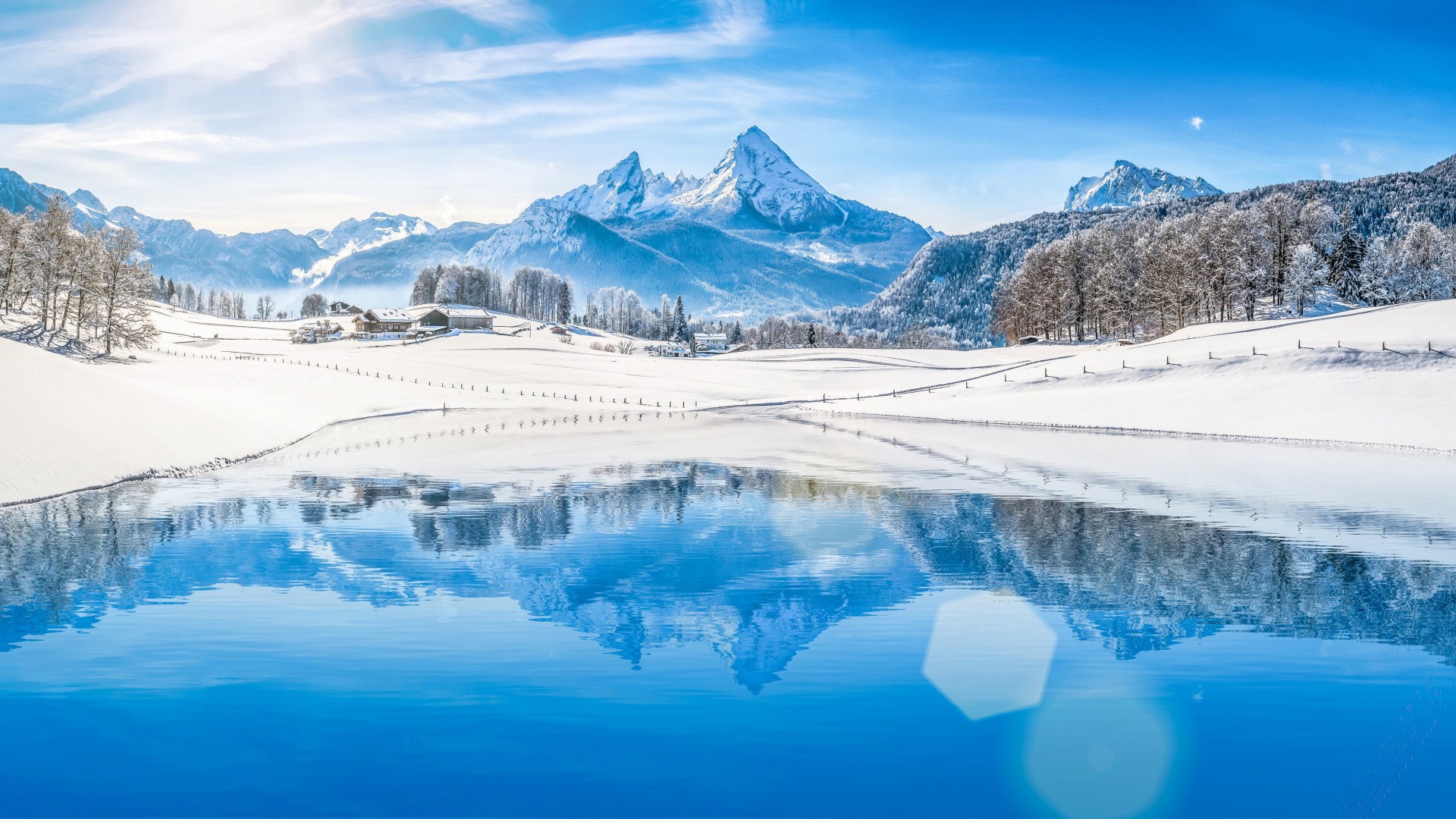 冬日雪景，山峦森林美景壁纸，免费下载自然风光桌面背景