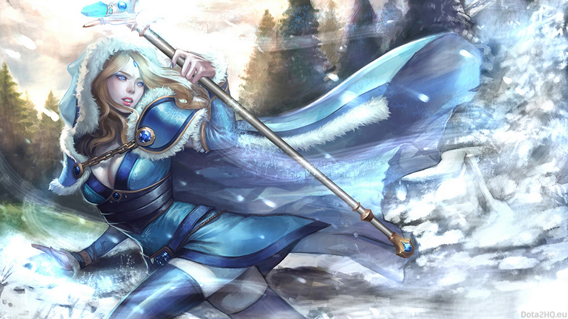 女孩雪冰女Dota 2 Rylai游戏美女电脑壁纸，免费下载精选高清图片