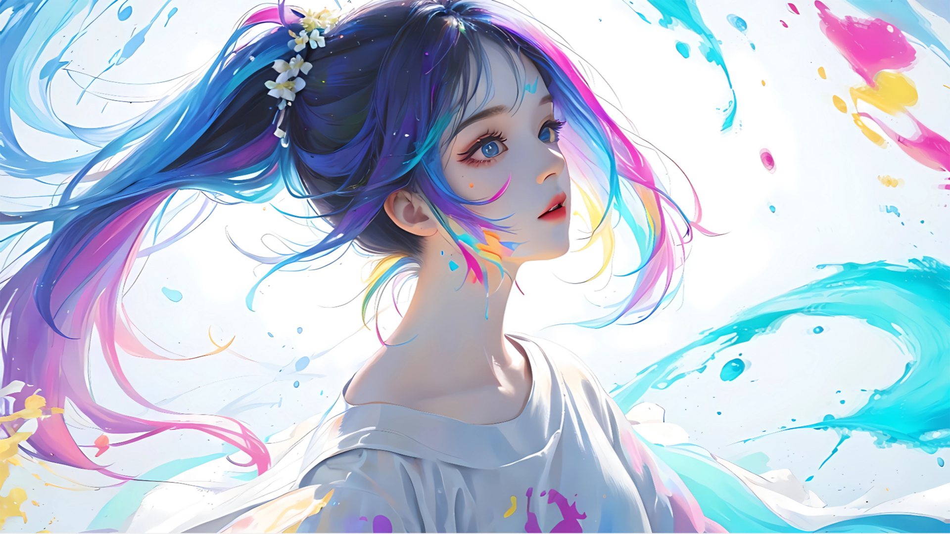 彩虹少女AI绘画，精选动漫壁纸，免费电脑壁纸下载